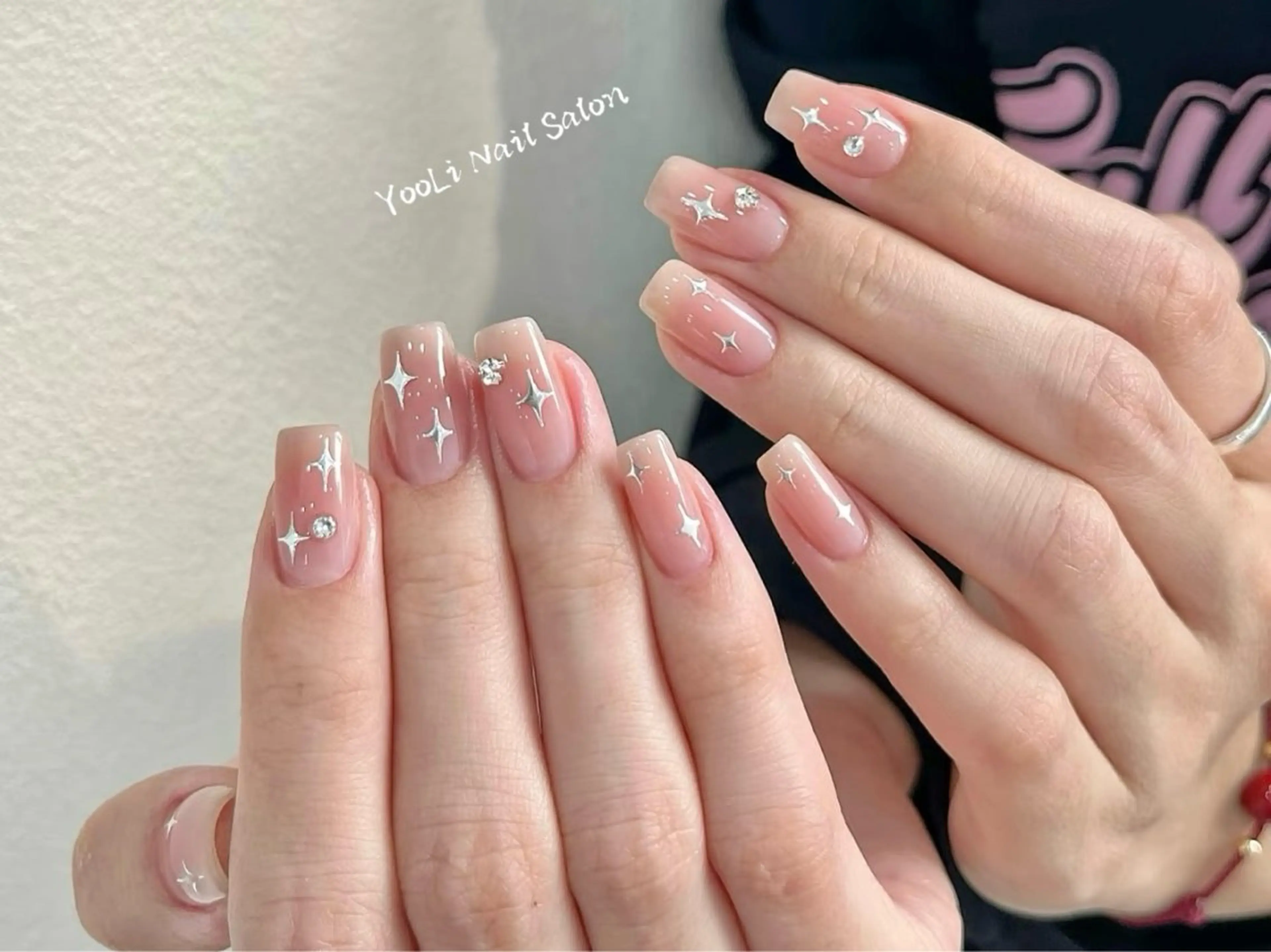 ネイル アートネイル オーロラネイル チークネイル フレンチネイル ガラスフレンチ ハンドネイル 🎀🎀YooLi Nail Salonのネイルデザイン