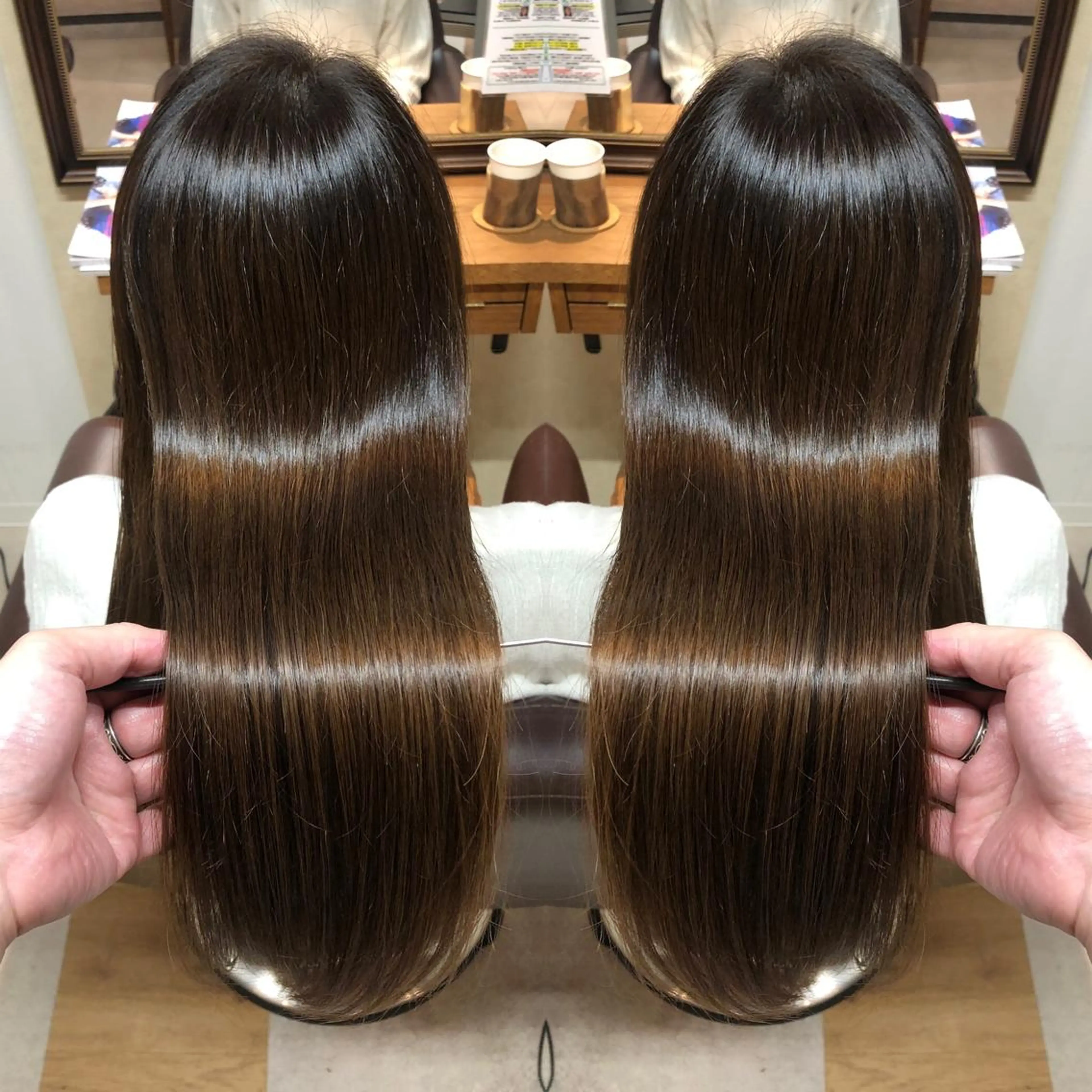ロング カラー パーマ イルミナカラー 髪質改善 縮毛矯正 tuuli トゥーリのヘアスタイル
