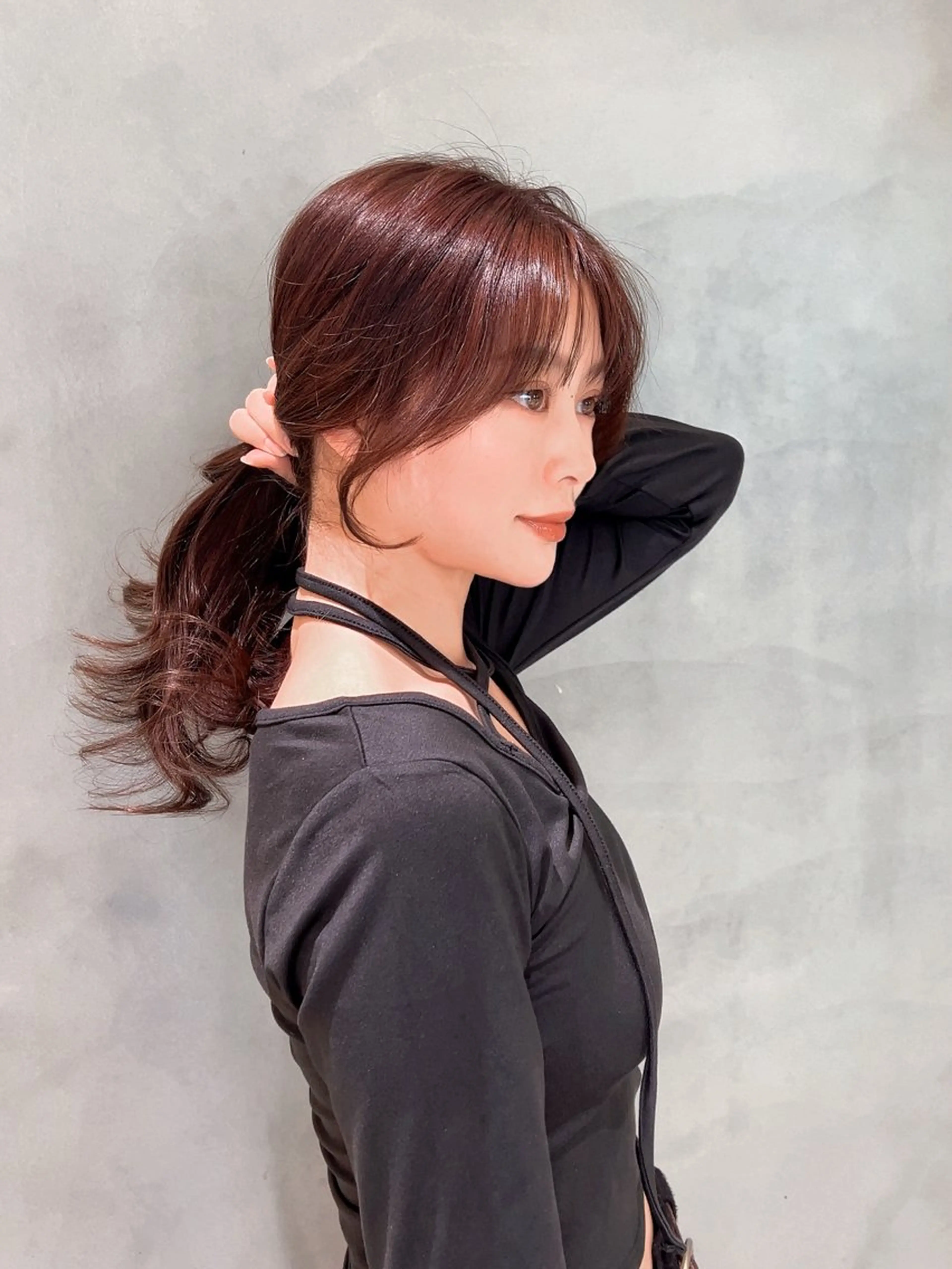 ミディアム カラー カット レイヤーカット/ 顔周り 五島巨幹のヘアスタイル