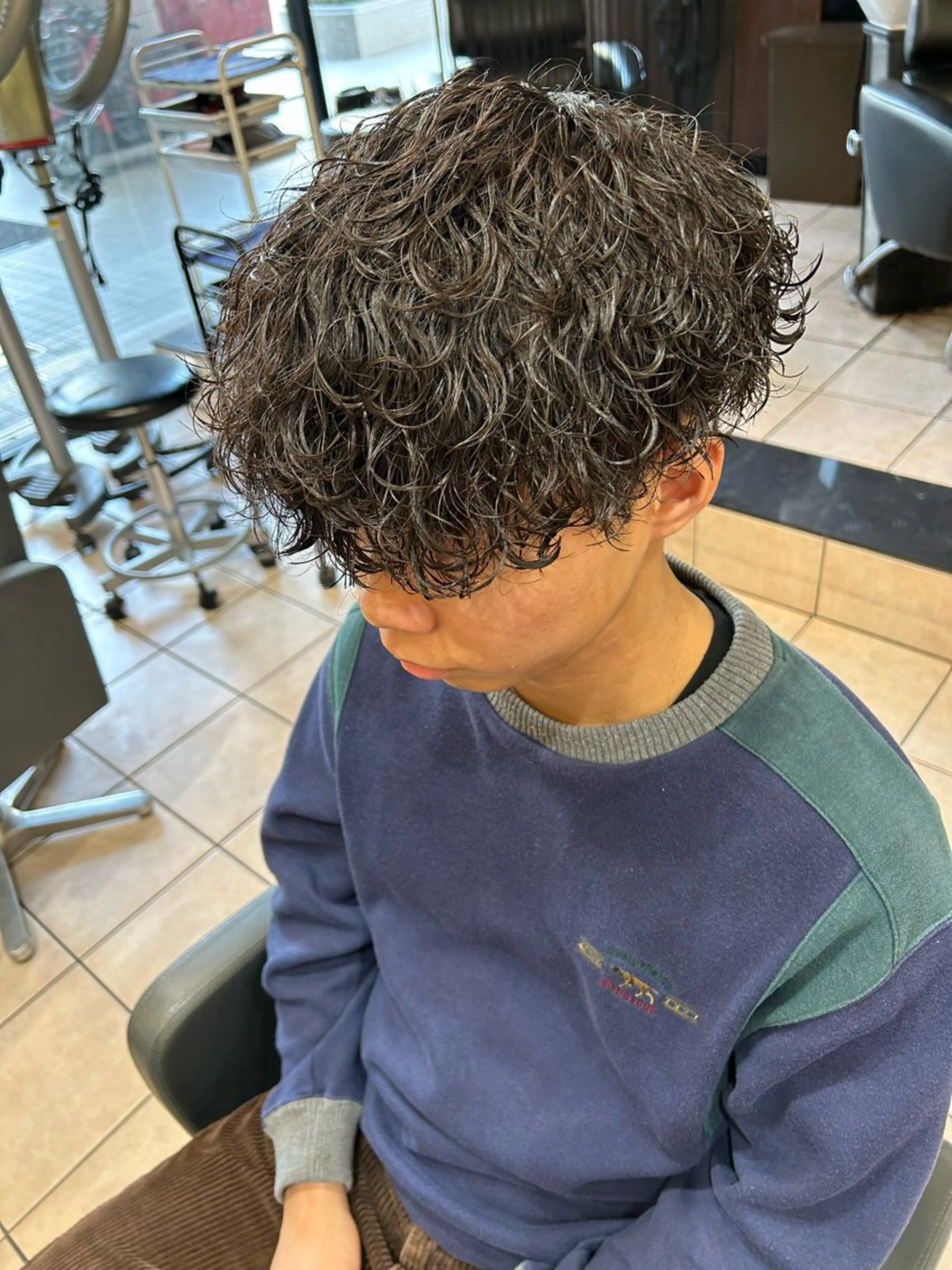 ミディアム パーマ メンズ 大阪/梅田/シャドウ パーマ/ノボリユウタのヘアスタイル