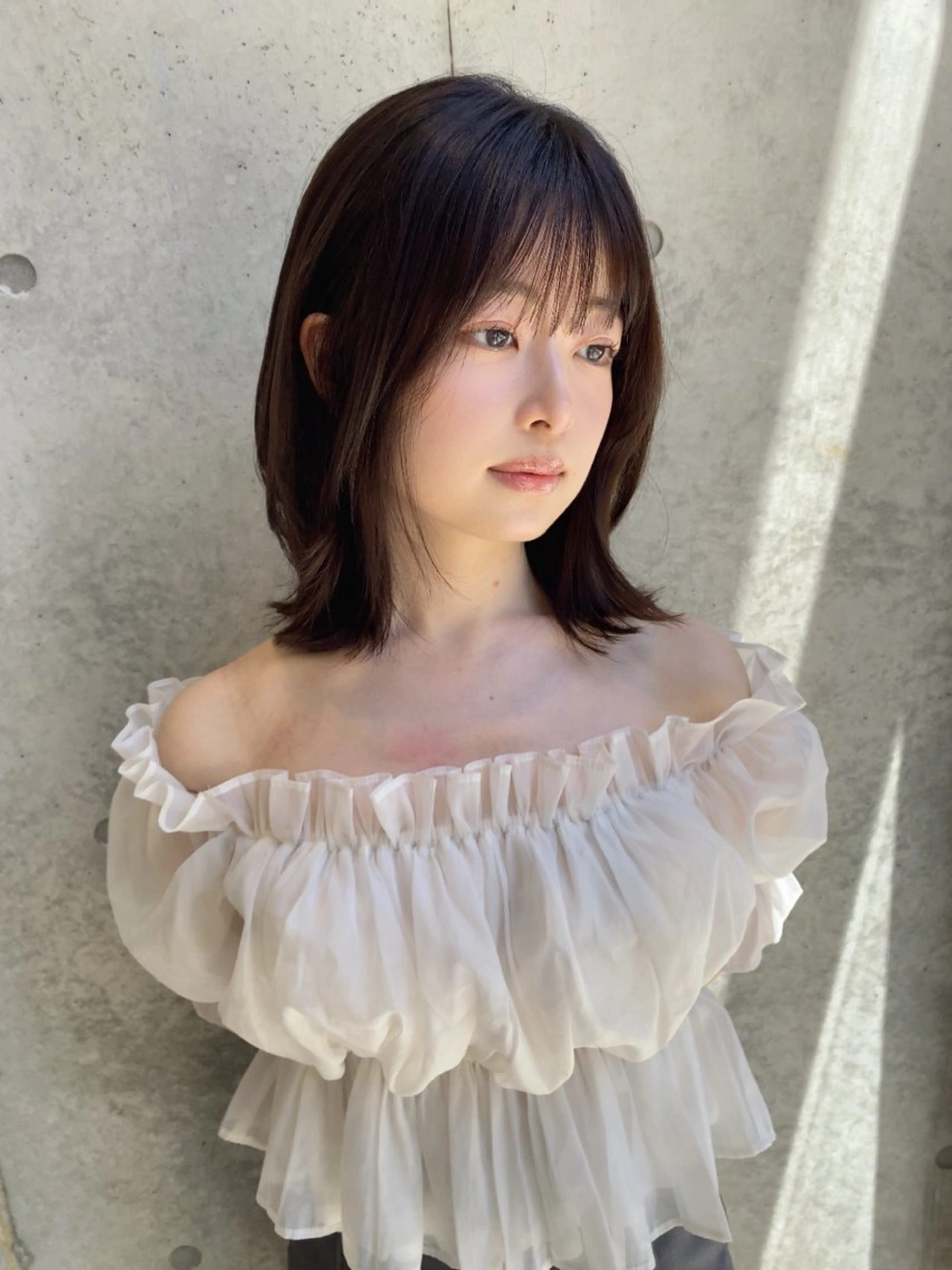 ミディアム カラー カット ヘアカラー トリートメント レイヤー/柔色 カラー/SAkiのヘアスタイル