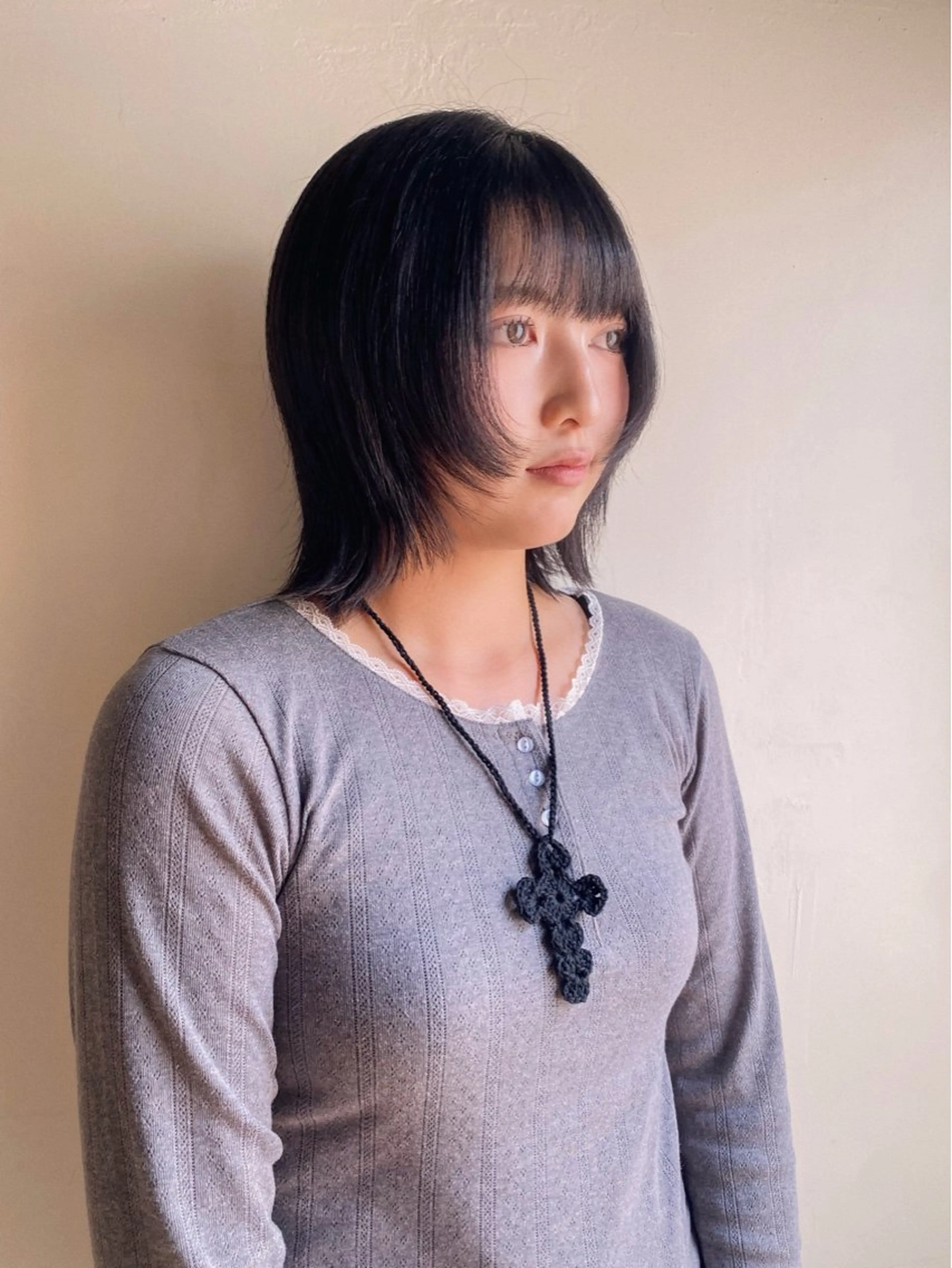 ミディアム カラー ダークグレー ボブ カット ヘアカラー トリートメント 板谷みさき /似合わせBobのヘアスタイル