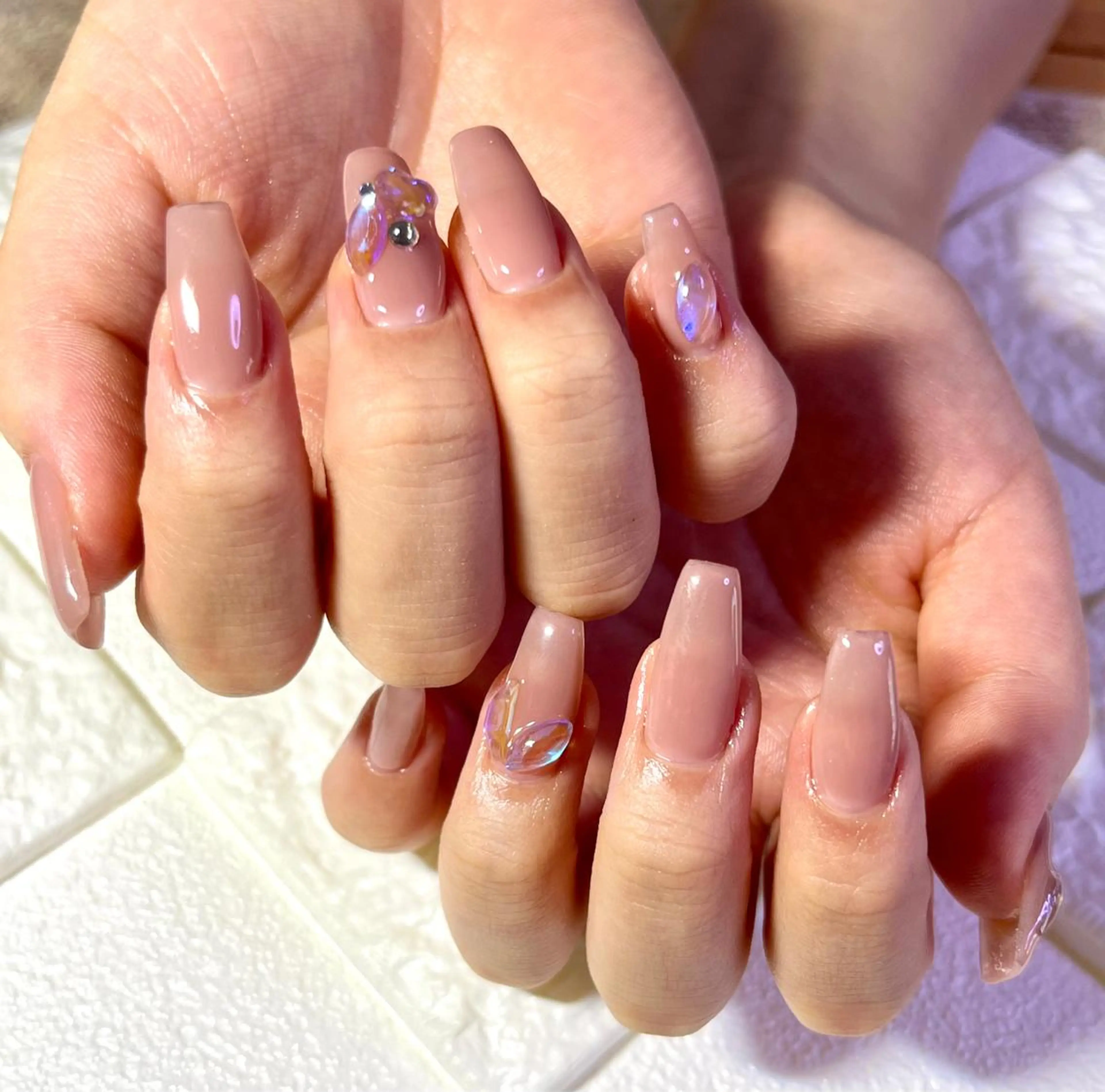 セミロング ネイル スカルプネイル ハンドネイル まり りぃ〜んのネイルデザイン