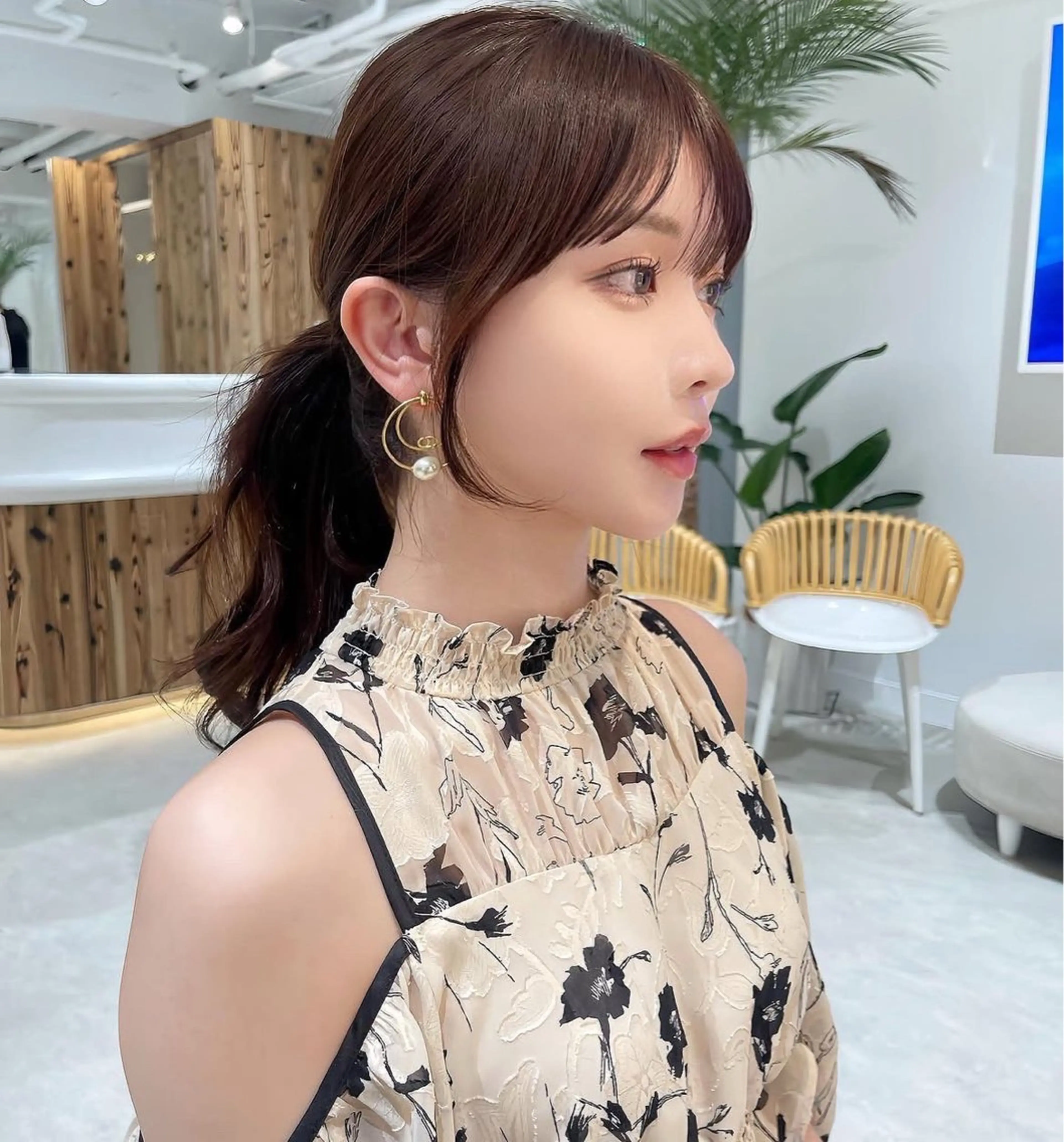 セミロング おくれ毛 ❄️暗髪/透明感❄️ /reyのヘアスタイル