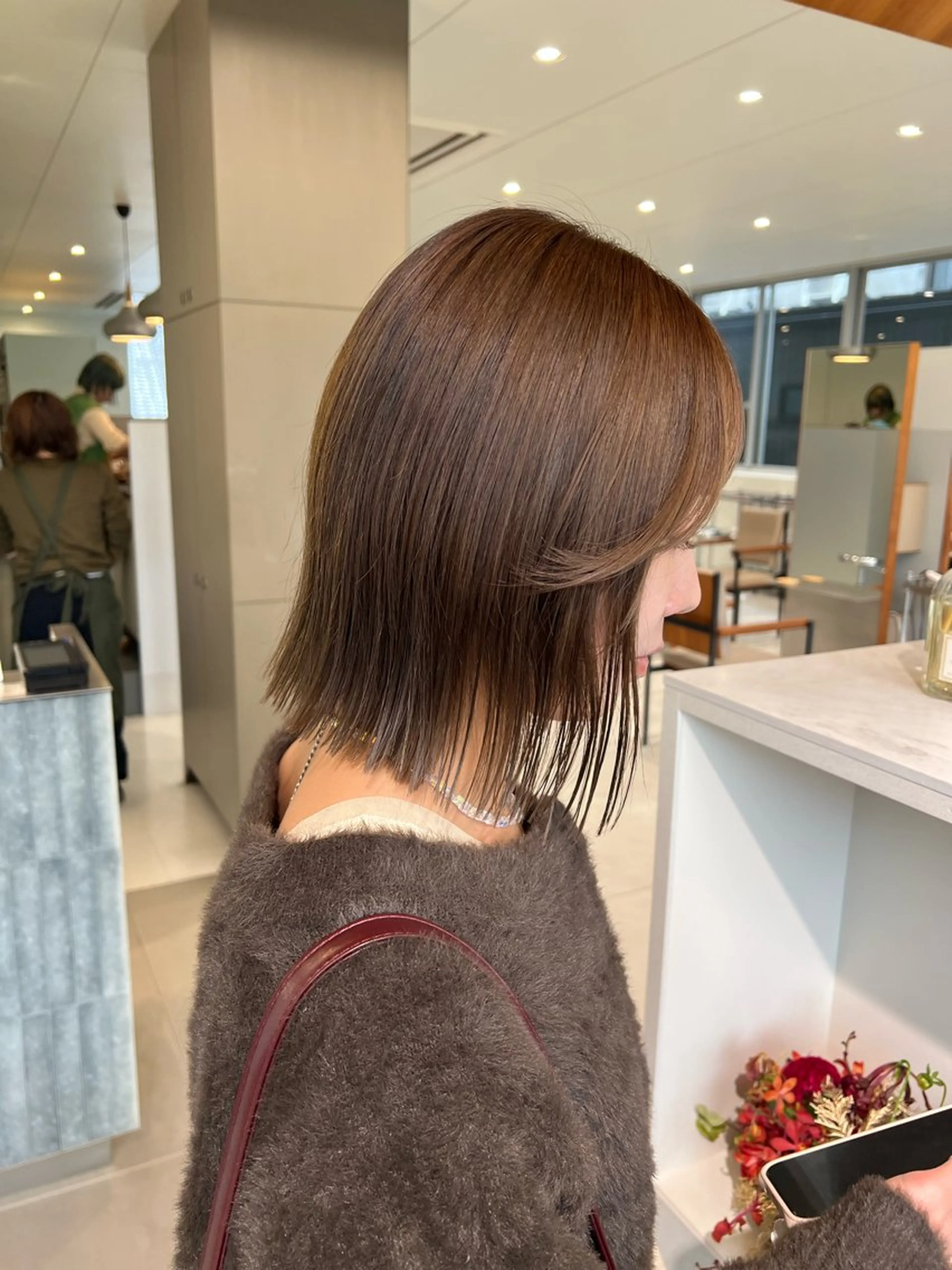 ミディアム カット ヘアカラー トリートメント 柔らかいカラー🎀 rinaのヘアスタイル