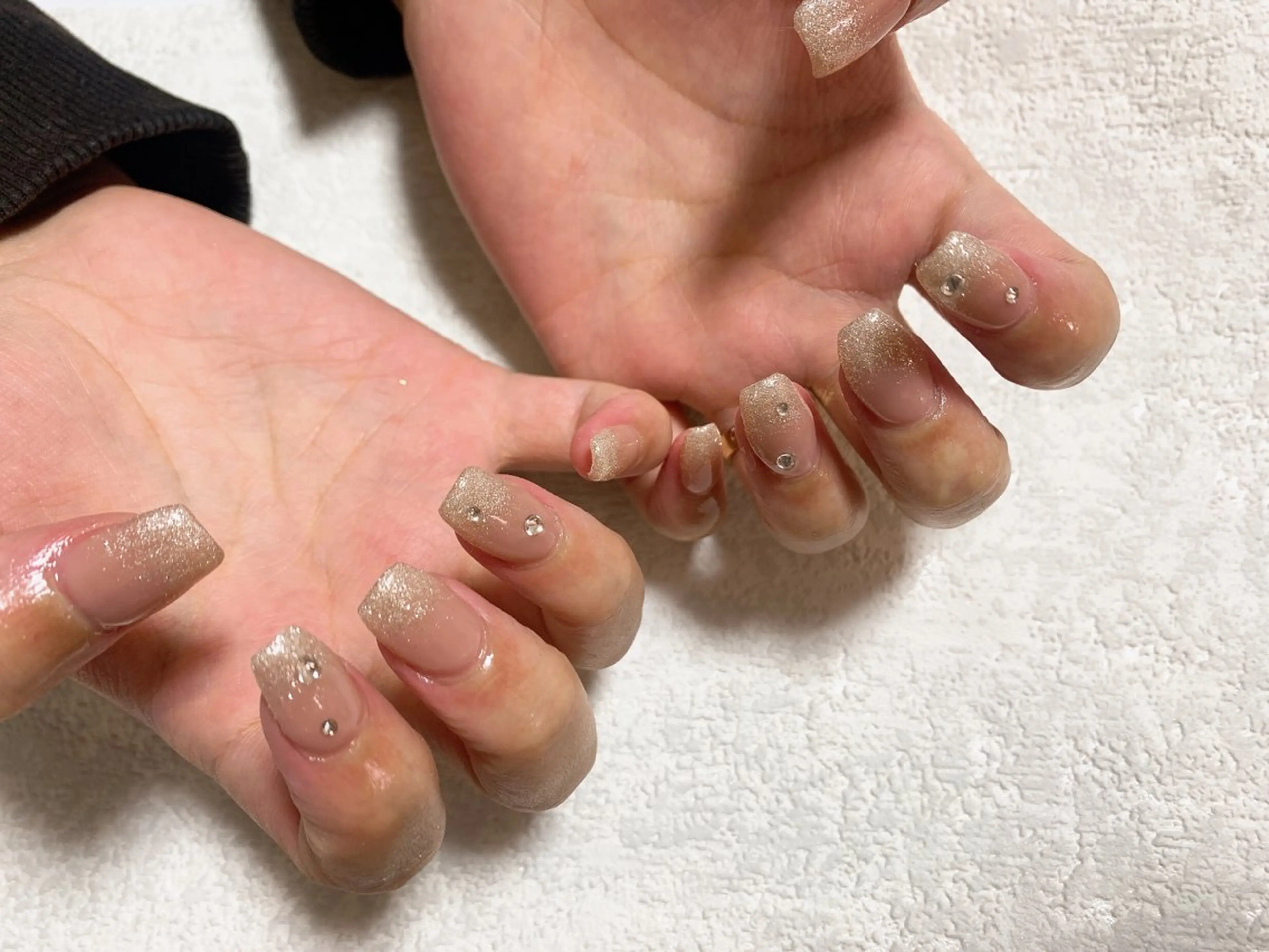 ネイル ジェルネイル キラキラネイル 韓国ネイル ラメ(グリッター) ラメグラデーション kiki nail たまプラーザのネイルデザイン