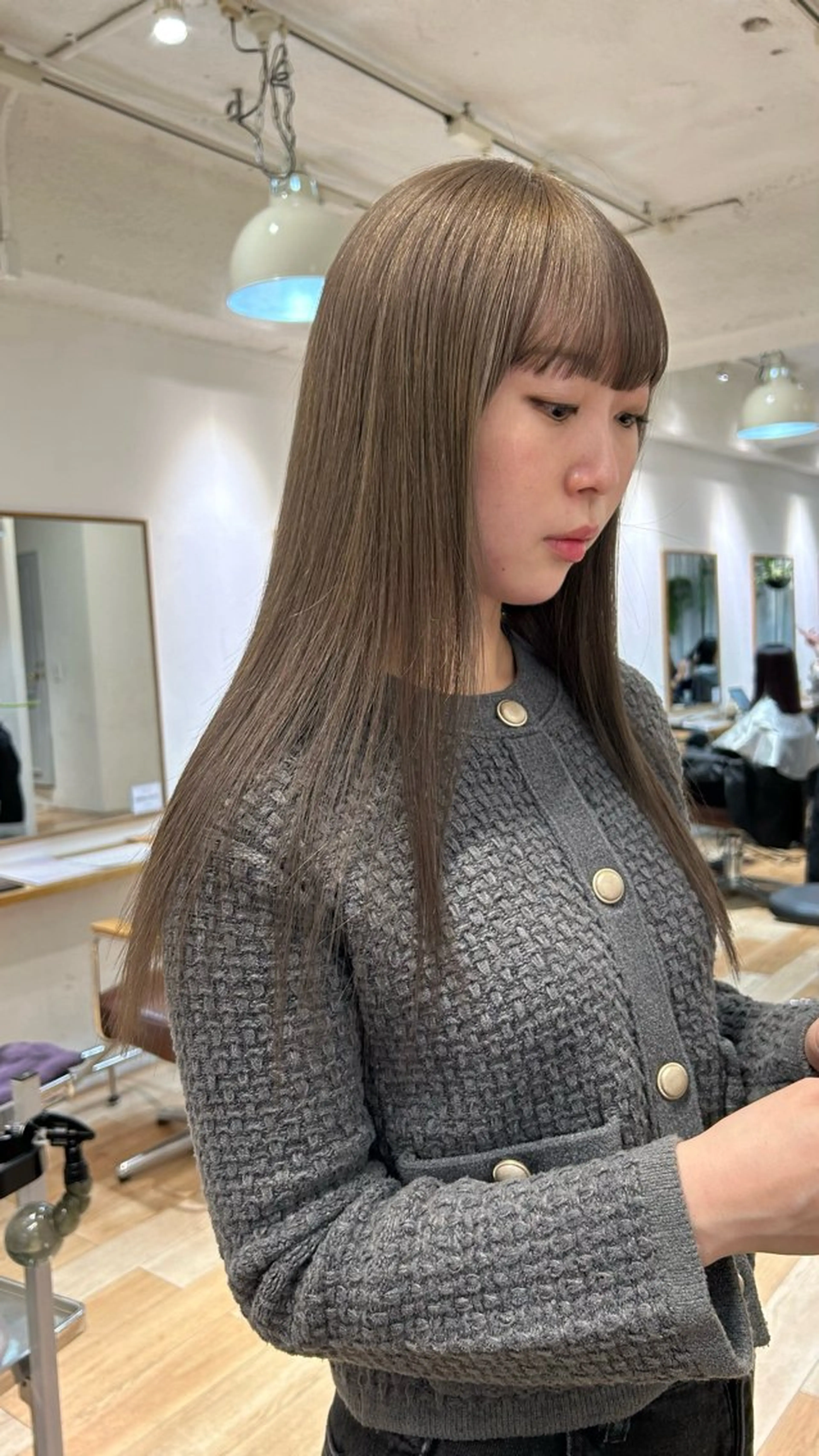 セミロング カラー じゅわっと暖色カラー 🍊Moemiのヘアスタイル