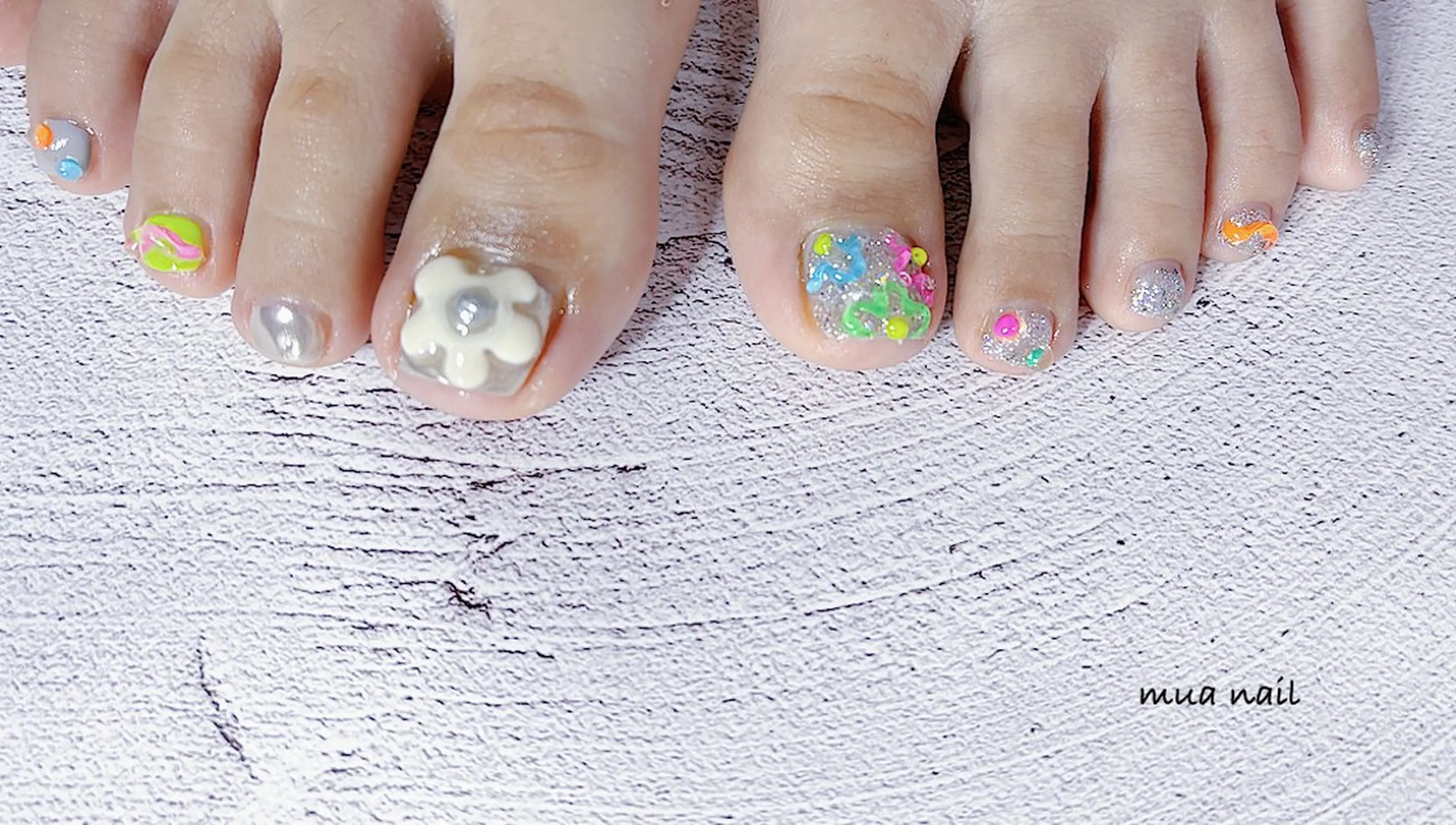 ネイル ブルー フットネイル フットネイル mua nail mikiのネイルデザイン