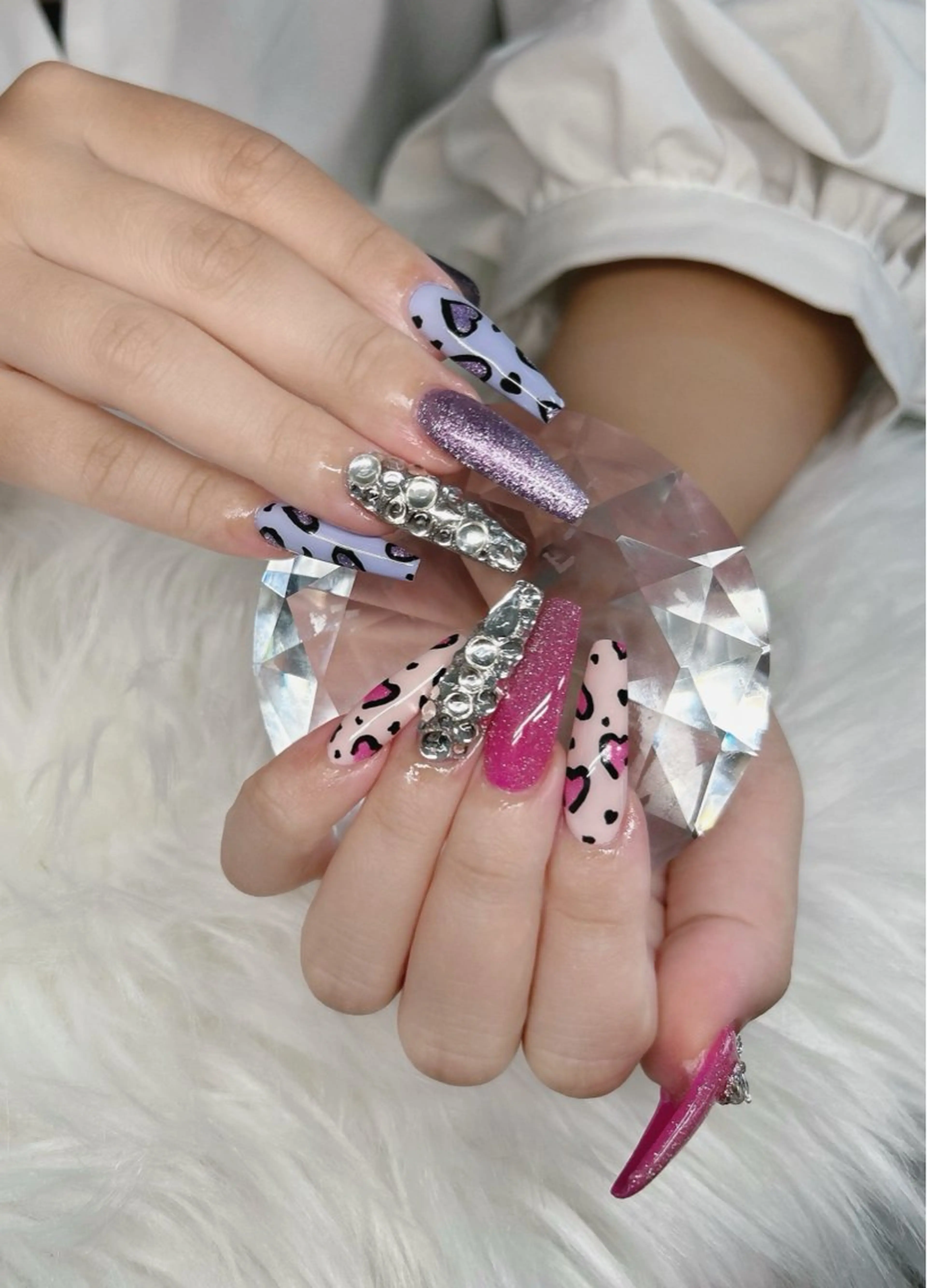 ネイル アートネイル オーロラネイル チークネイル 長さ出し フットネイル Chan nailsのネイルデザイン