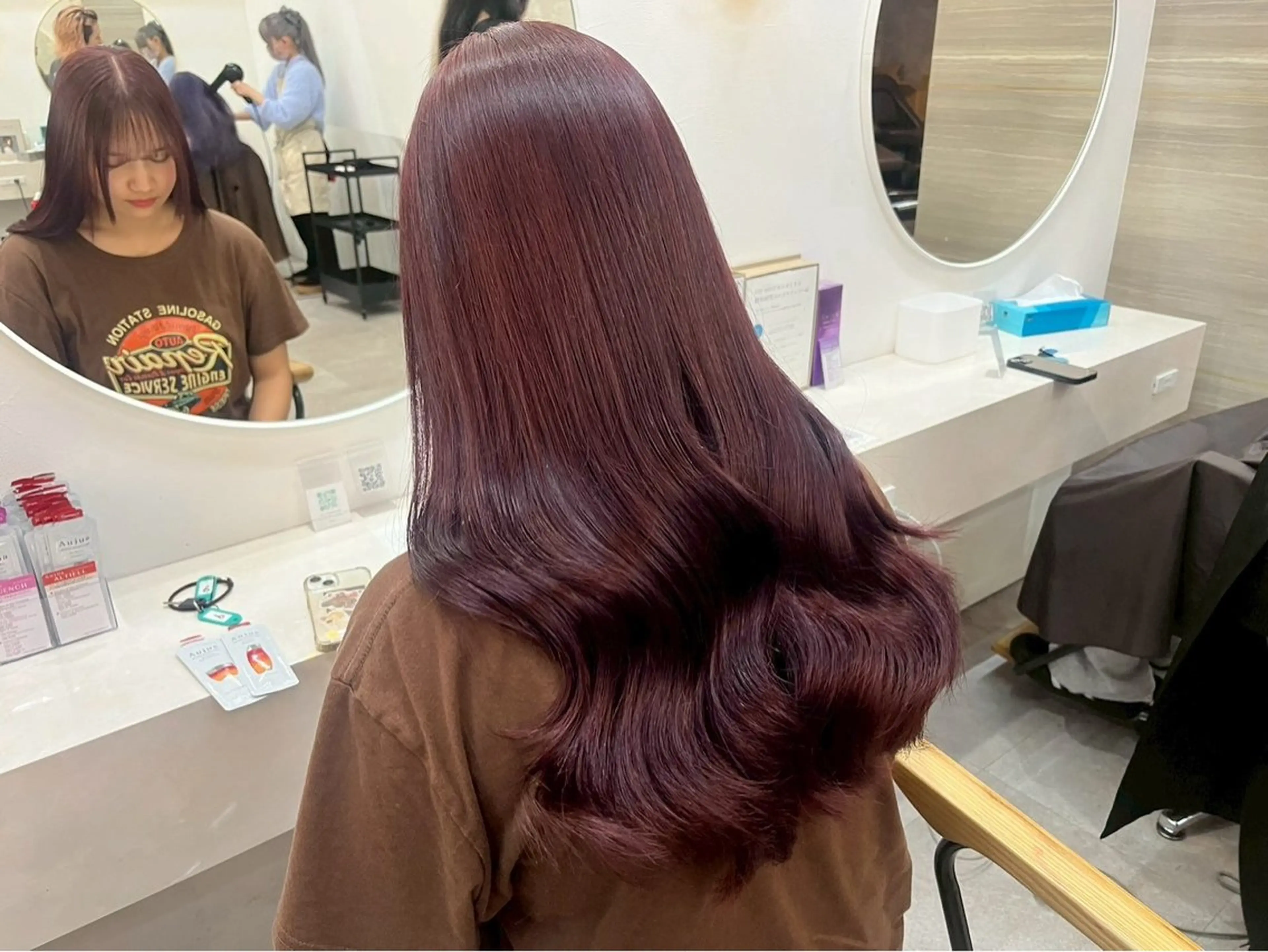 🔥ブリーチon暖色カラー+カットの写真