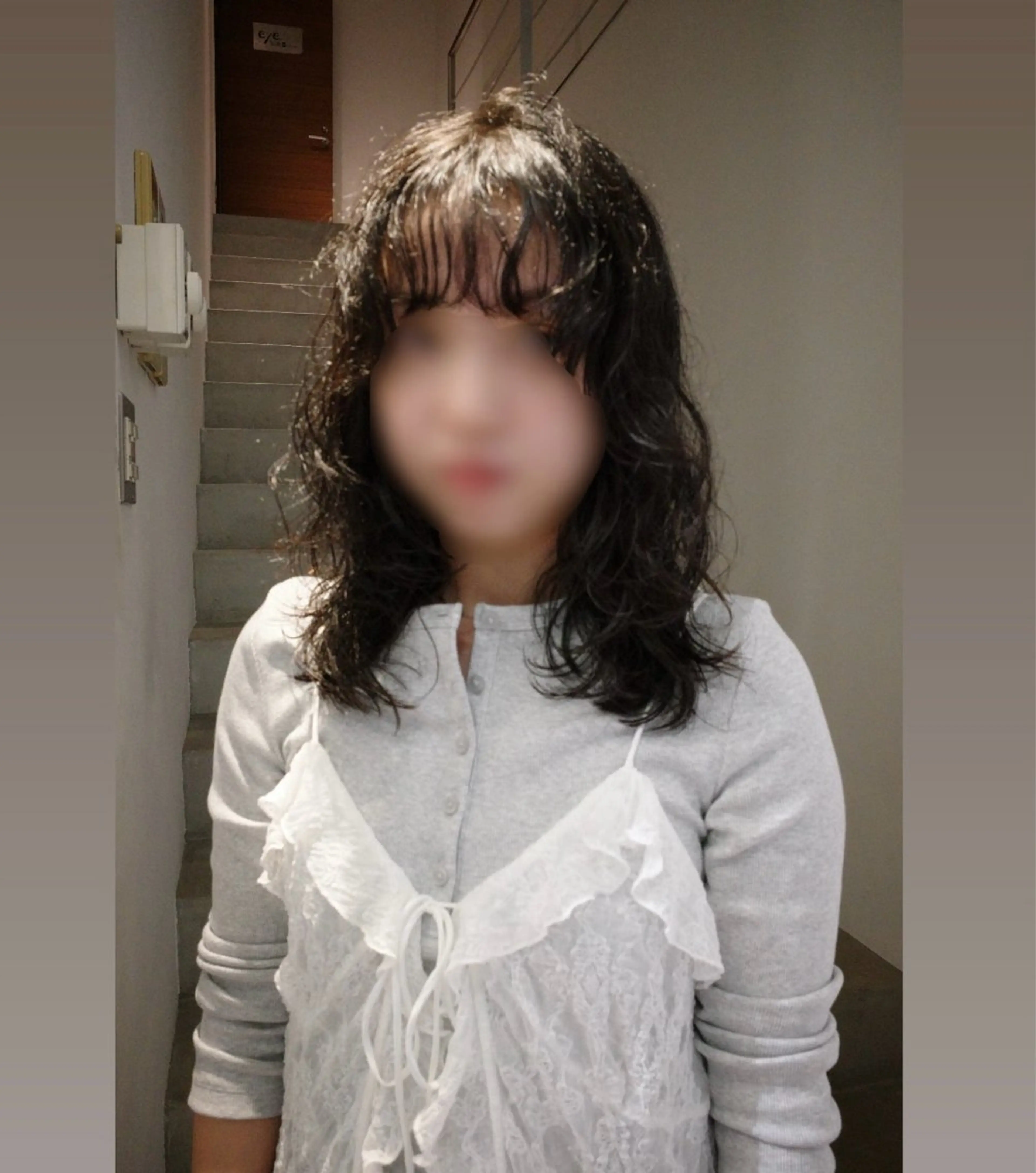 セミロング セミロングパーマ くせ毛 レイヤーカット ミユ/ショート/ カットモデル/名東区のヘアスタイル