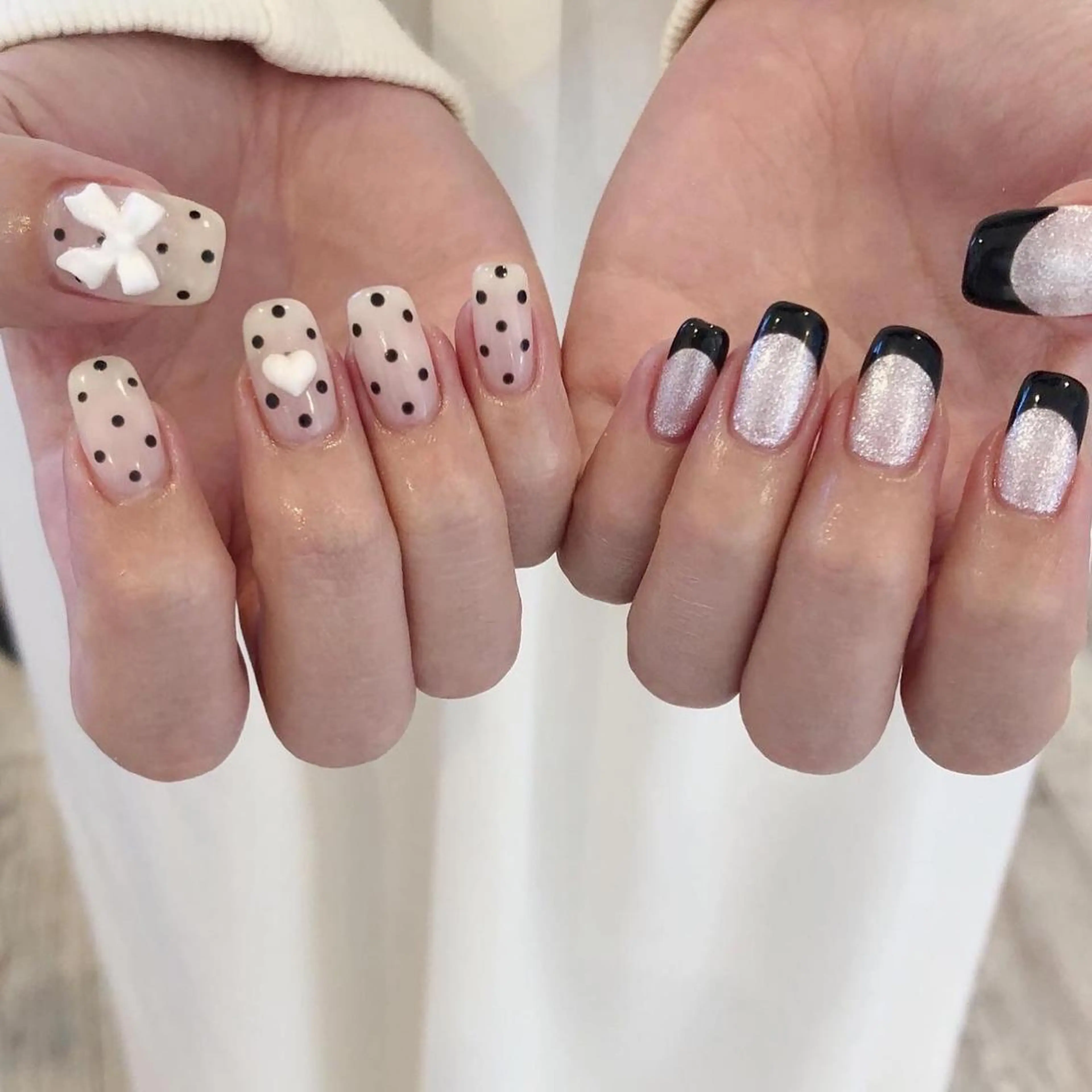 ネイル ドット ハンドネイル 【岐阜💅🏻】 オトナ可愛い🤍🪄のネイルデザイン