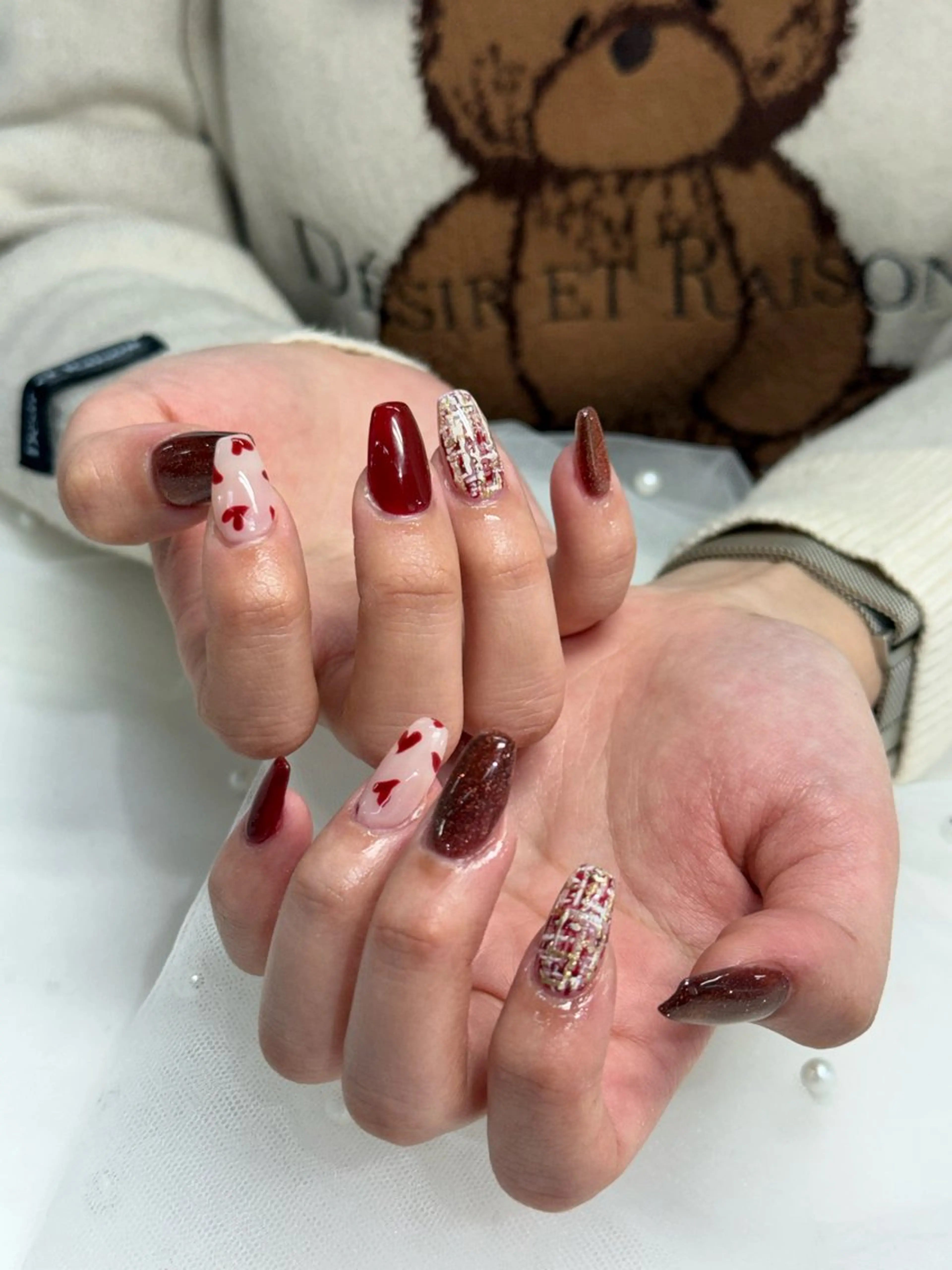 ネイル ツイードネイル ハンドネイル WOLTOKYO渋谷 yunaのネイルデザイン