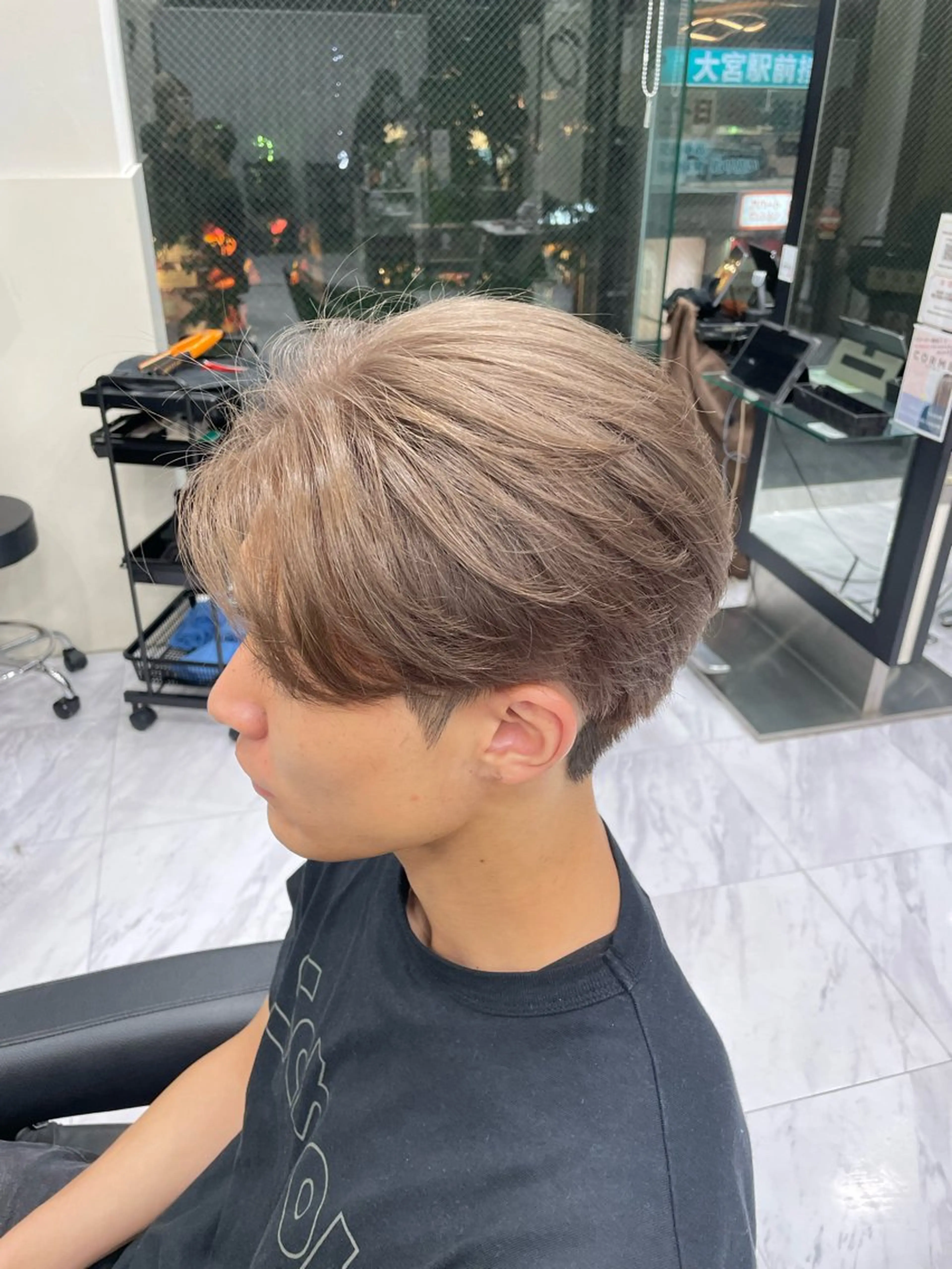 ショート カラー ヘアアレンジ メンズ ベージュカラー ミルクティーベージュ ヘアカラー トリートメント REEED渋谷店所属・🍒KUMAGAI 🍒のヘアスタイル