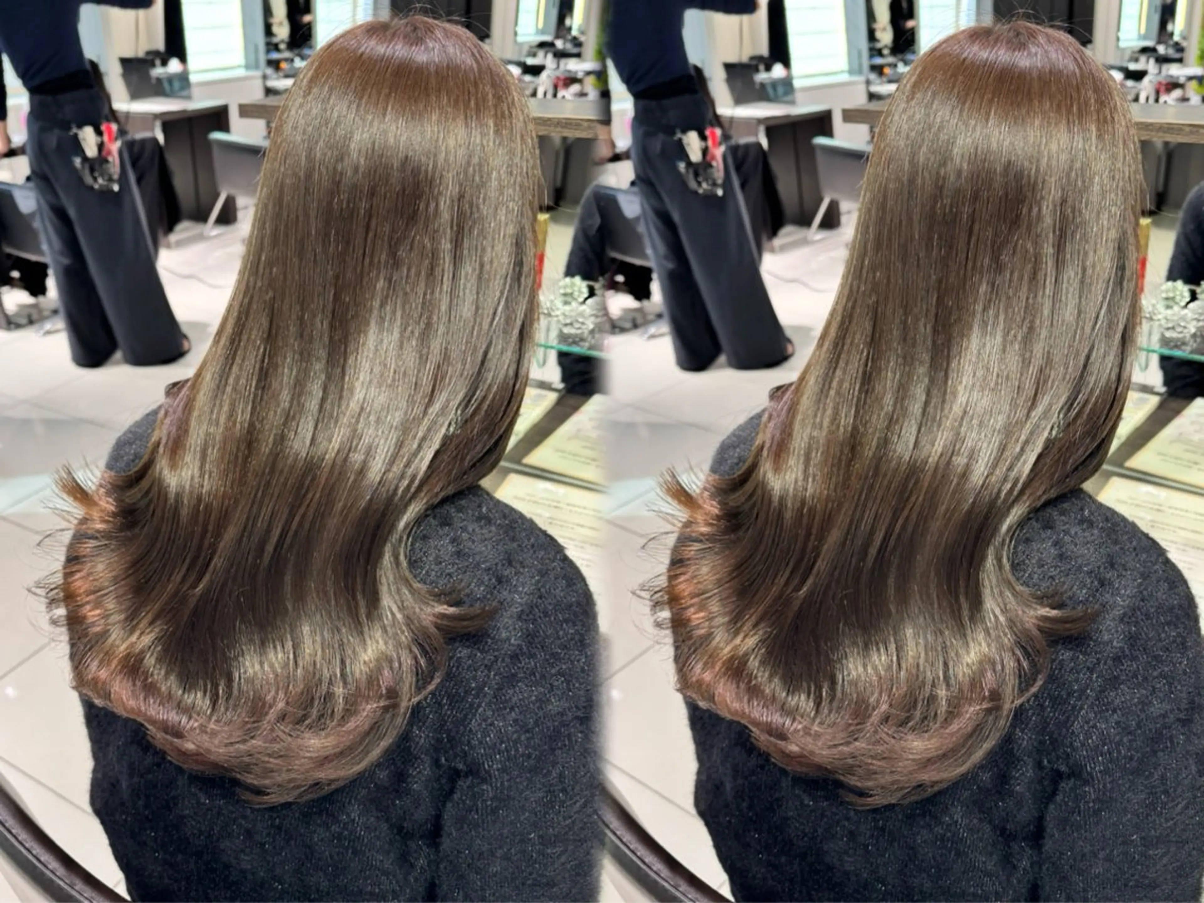 セミロング オリーブ/韓国風 まつパ/himariのヘアスタイル