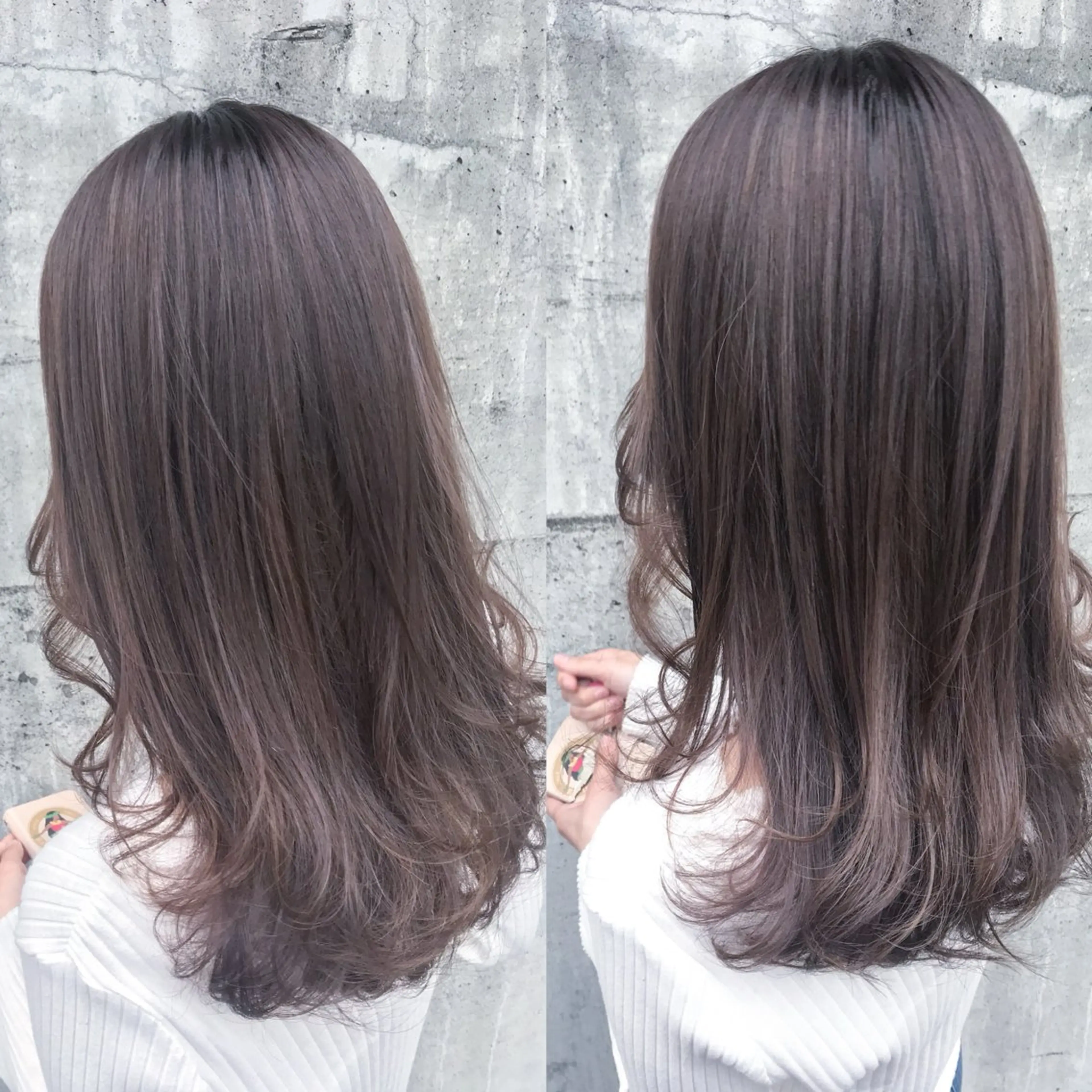カラー グレージュ SOU/エクステ /ダブルカラーのヘアスタイル