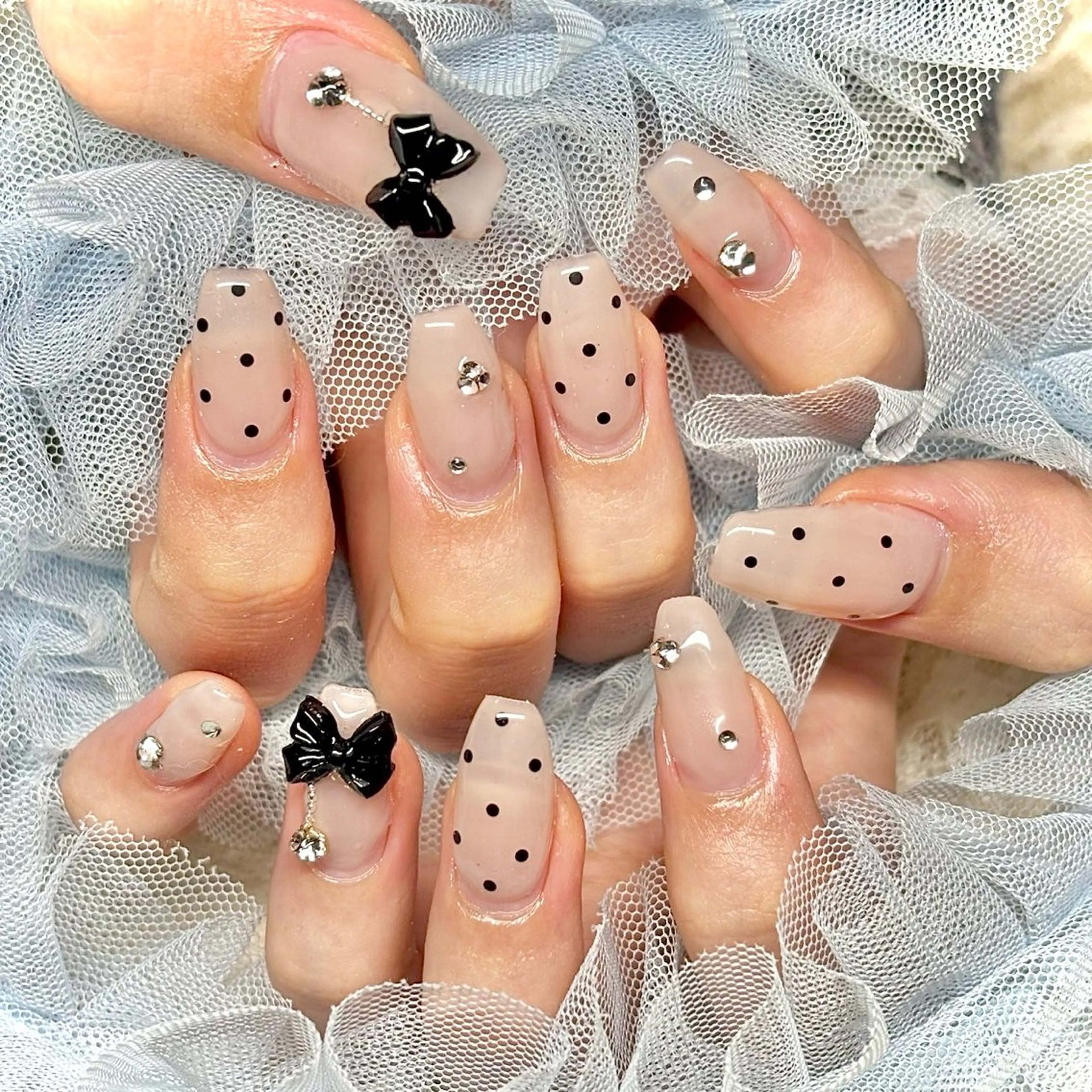 ネイル ガーリー スカルプネイル miminon 自宅ネイルサロンのネイルデザイン