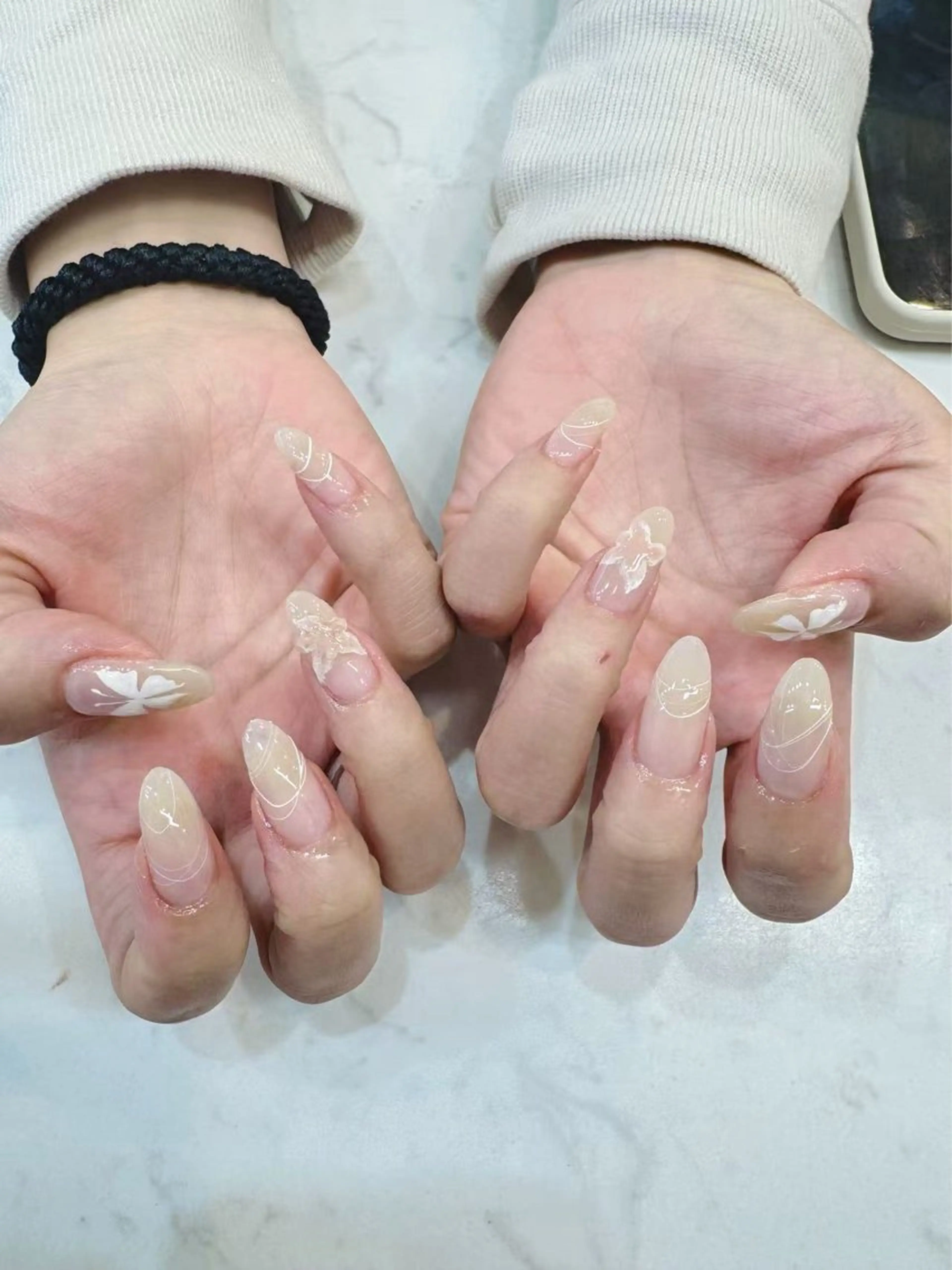 ネイル アートネイル フットネイル ジェルネイル ハート マグネットネイル babarla Nailのネイルデザイン