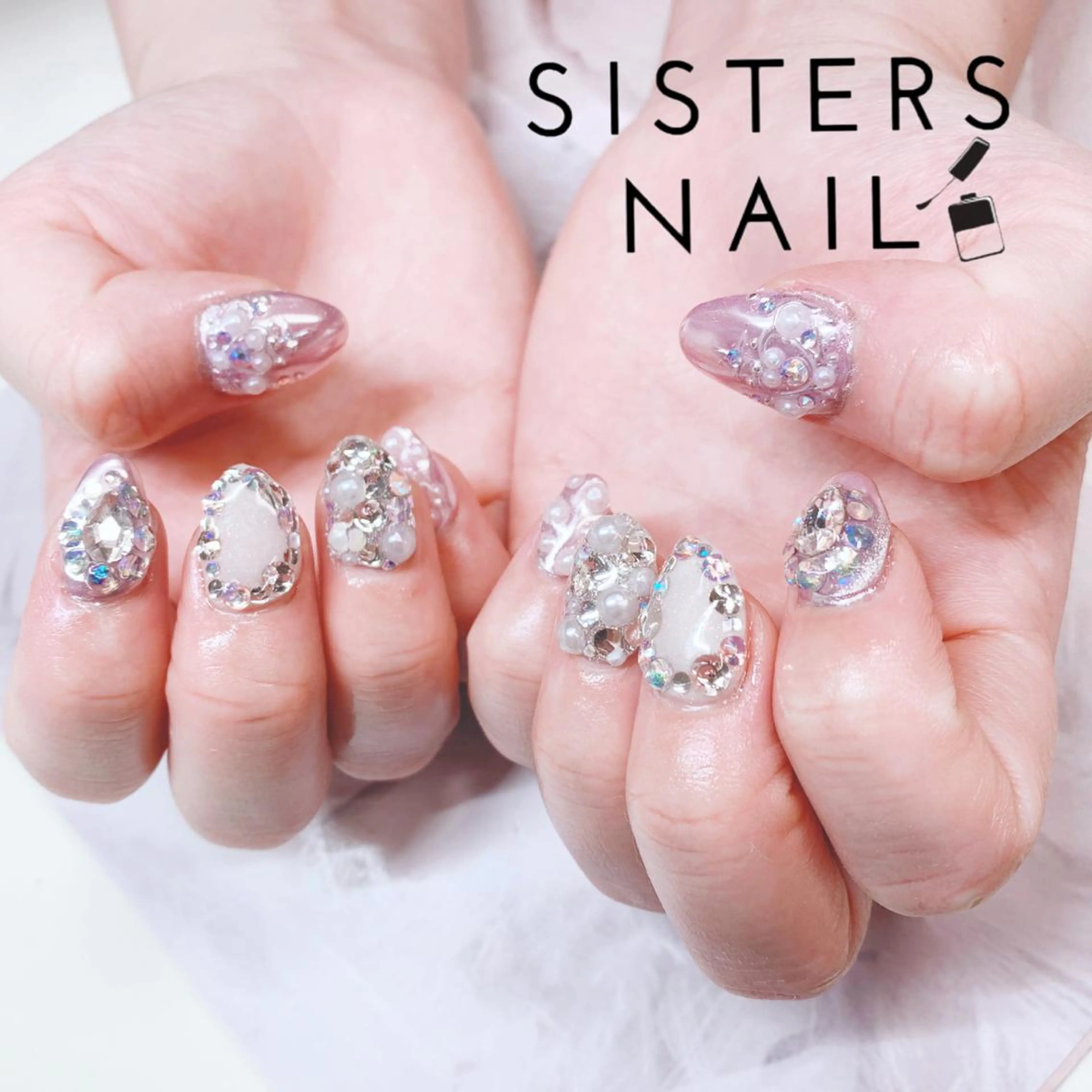 ネイル ストーンネイル ハンドネイル ハンドケア sisters nail.fのネイルデザイン
