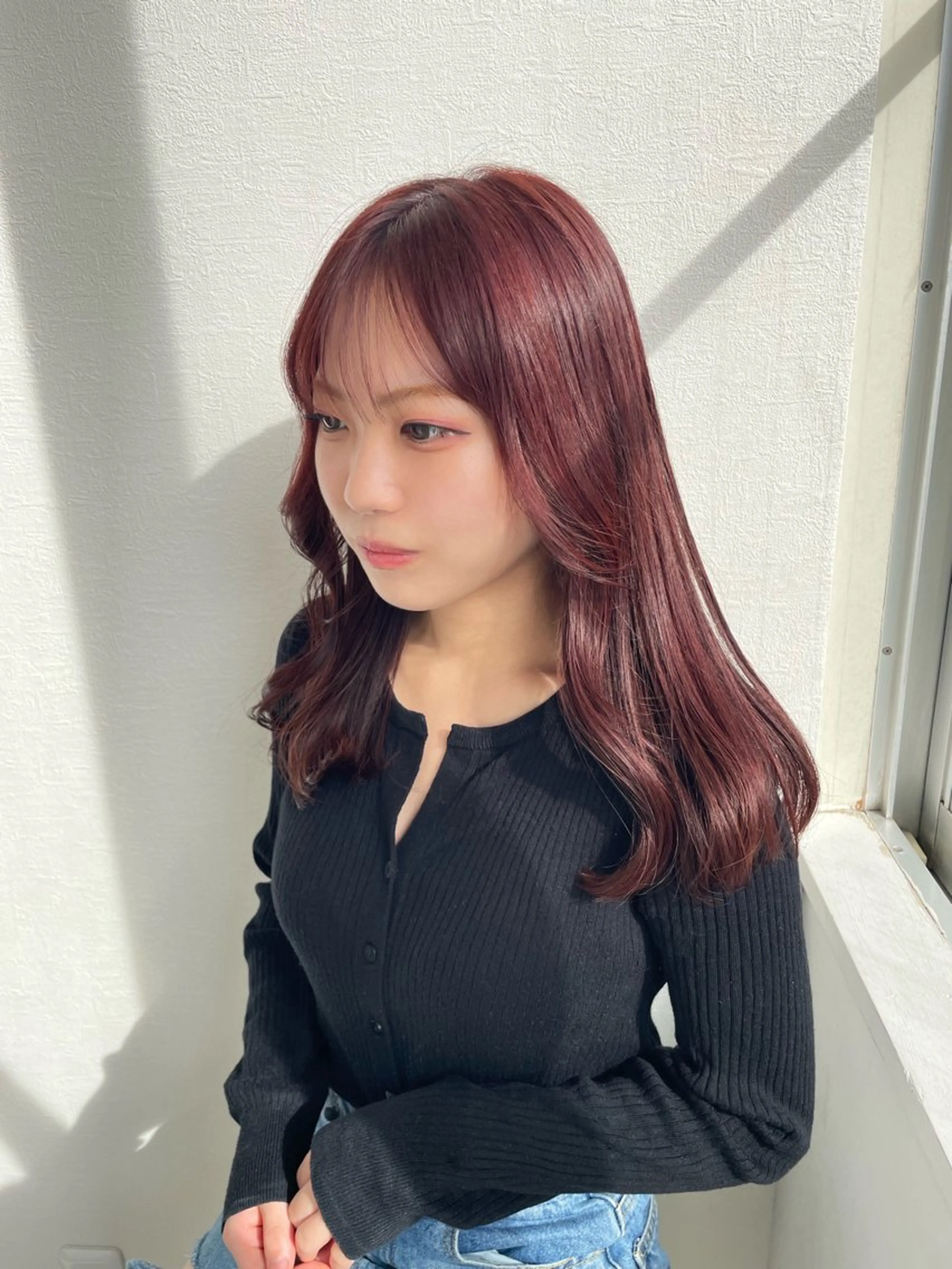 セミロング カラー une所属・kunimi harukaのヘアスタイル