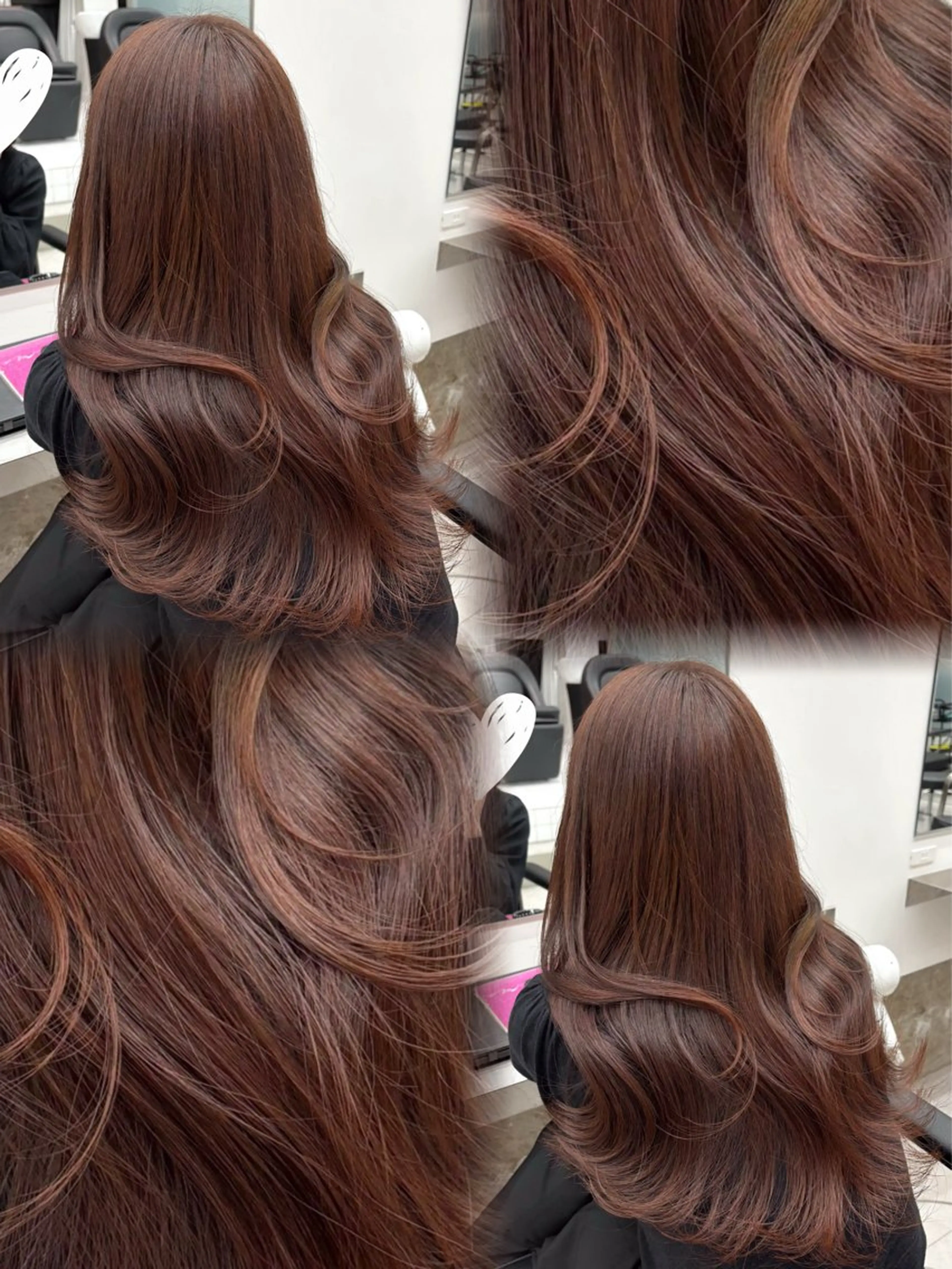 セミロング カラー ブラウンカラー オレンジ オレンジブラウン カット ヘアカラー トリートメント うる艶カラー ✨🧸KOTAROのヘアスタイル