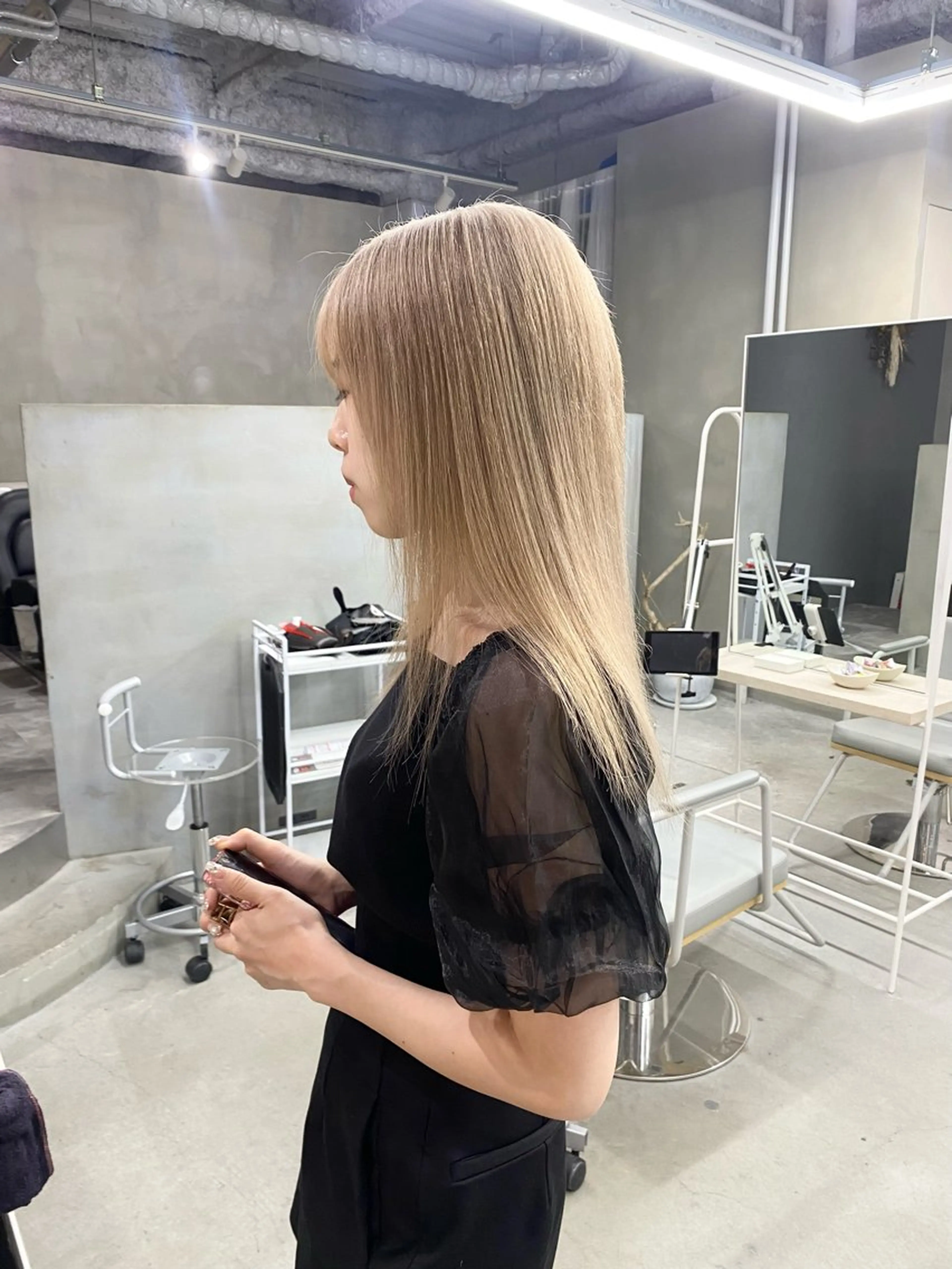 セミロング カラー ヘアカラー 前橋 姫奈のヘアスタイル