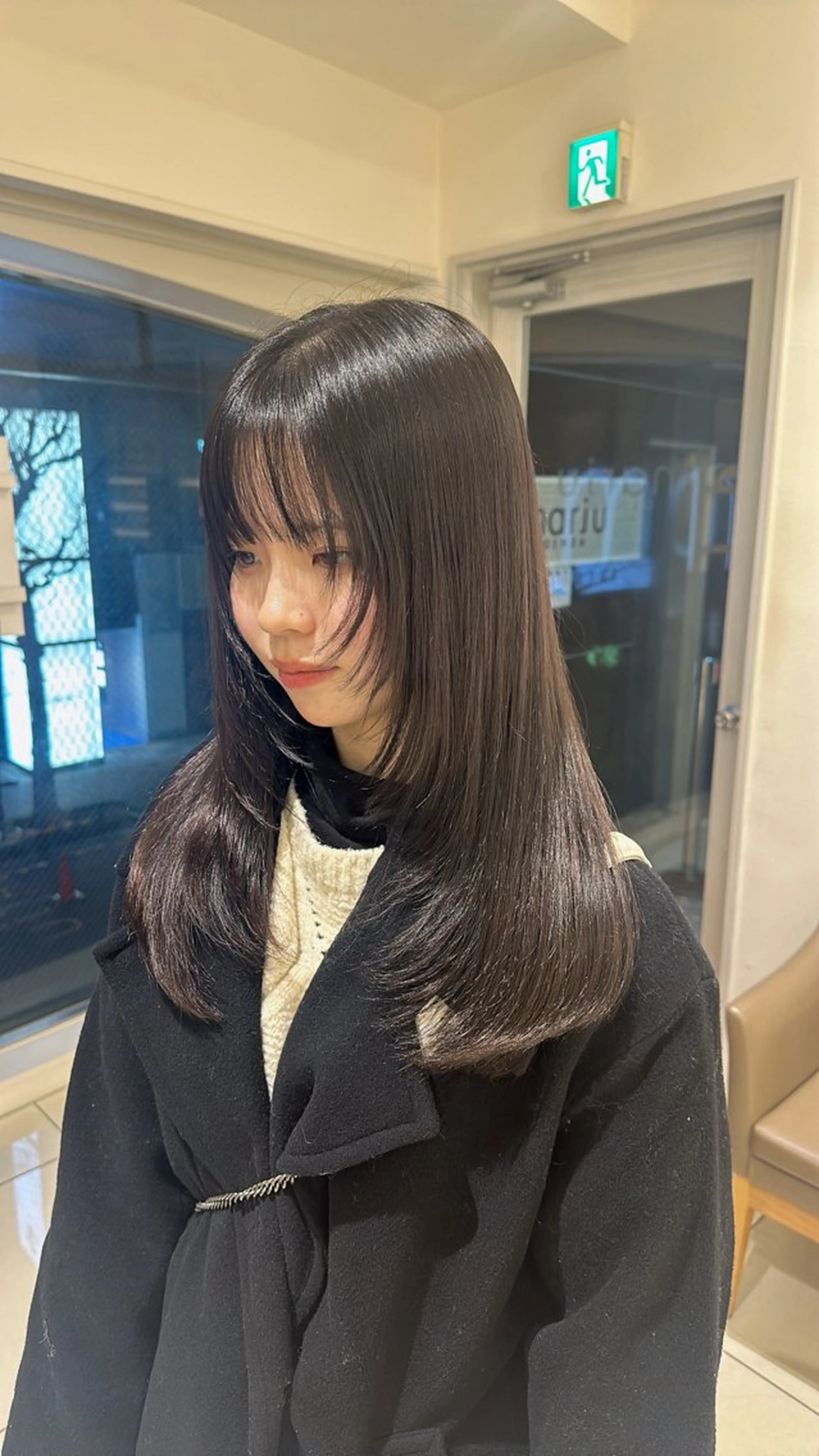 ロング カラー ラベンダーカラー レイヤーカット 銀座レイヤーカット ×シースルー前髪のヘアスタイル