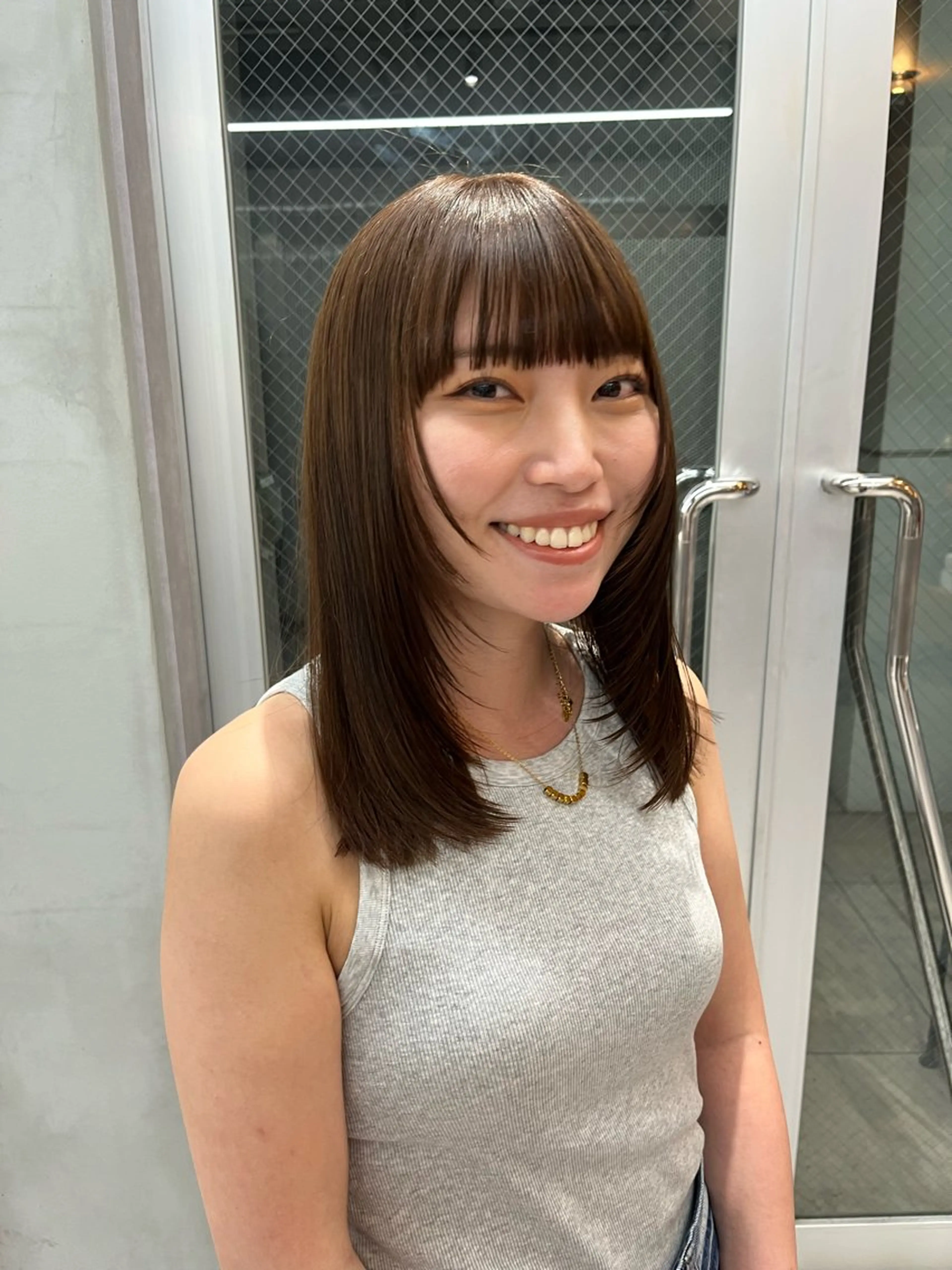 セミロング カラー カット ヘアカラー トリートメント ボブ&顔まわりレ イヤー♡TOMOE♡のヘアスタイル