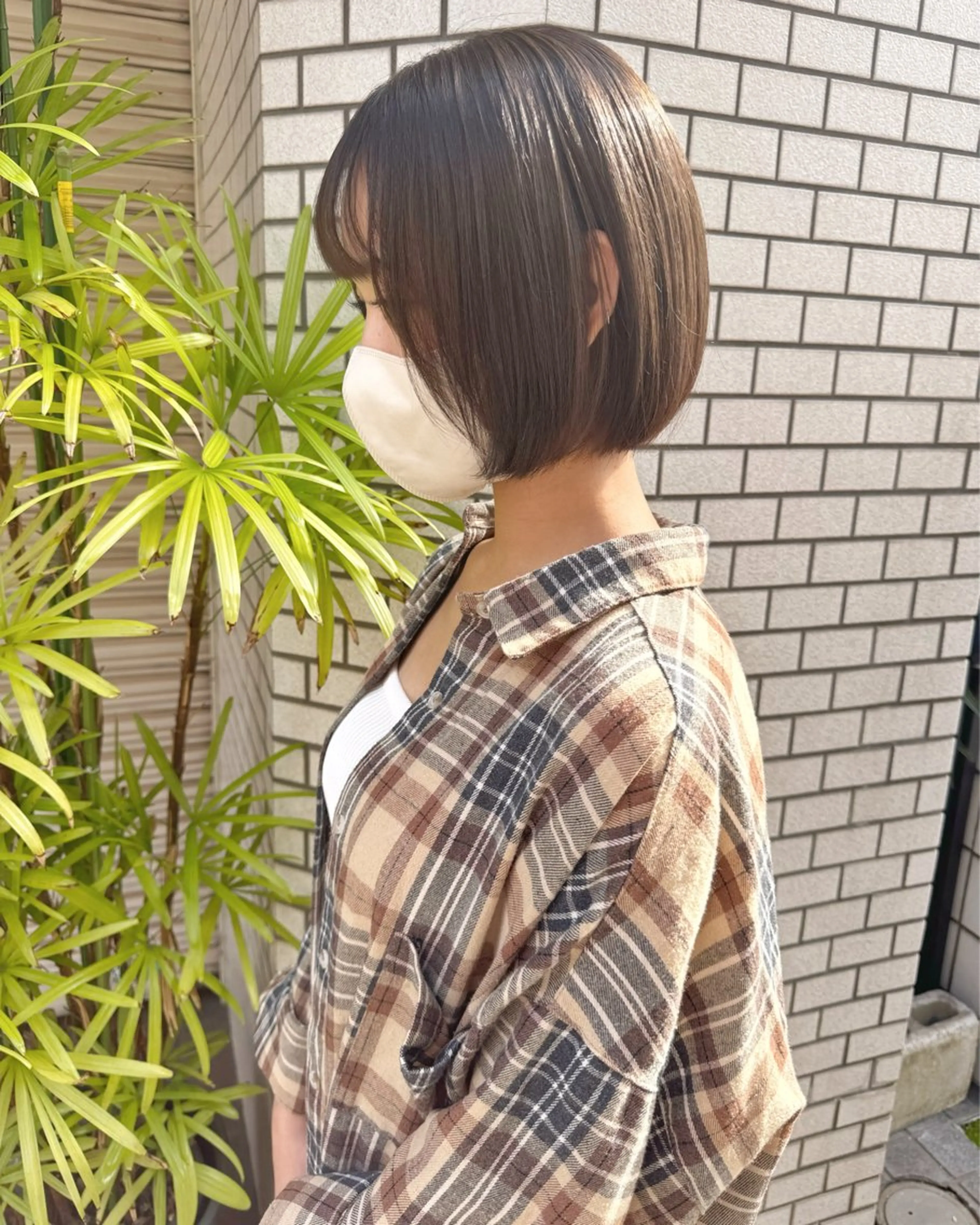 ショート カラー ベージュカラー グレージュ ボブ レイヤーボブ/ボブ 仲川和人のヘアスタイル