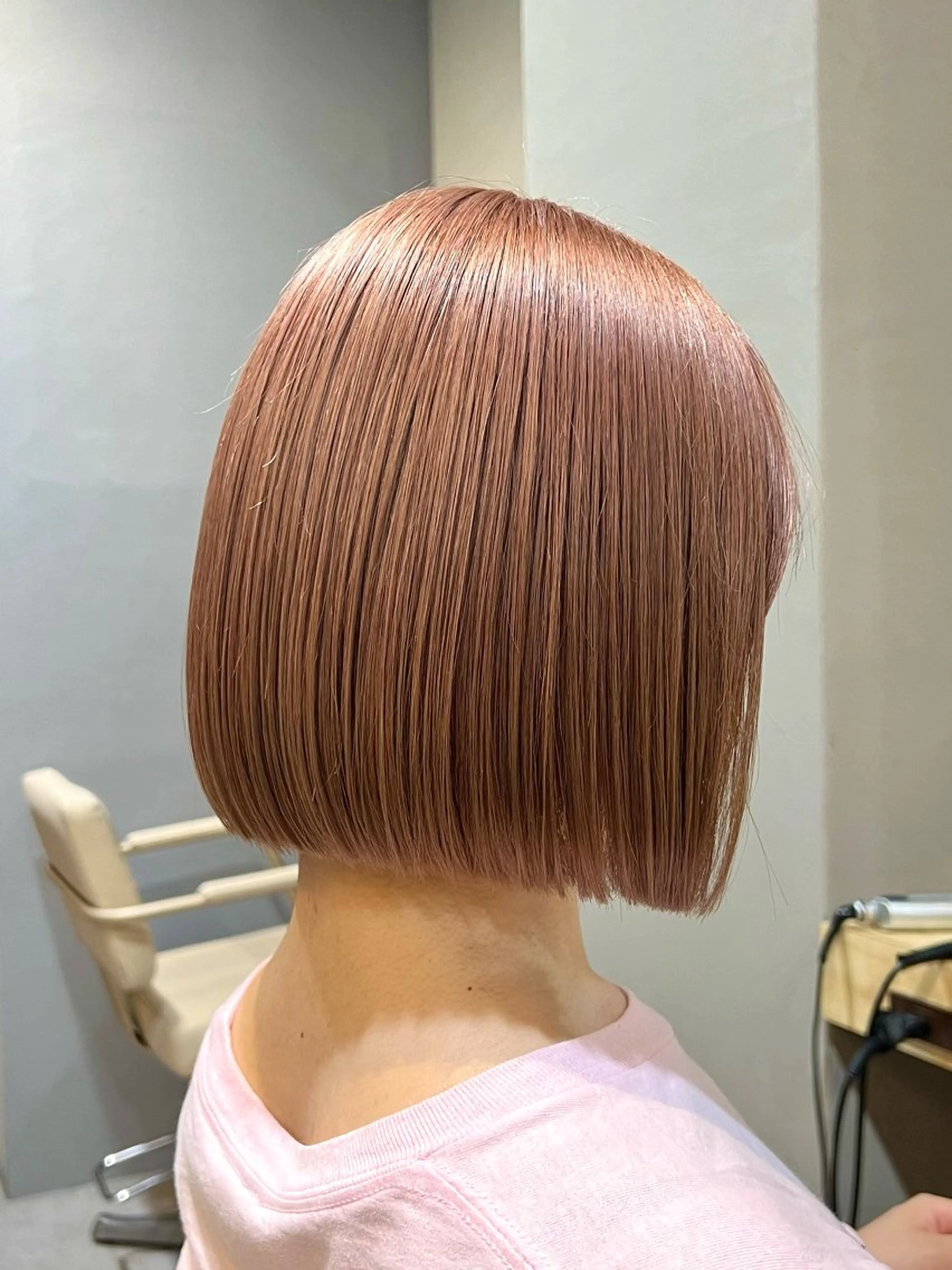 ショート カラー 切りっぱなしボブ ボブ カット ヘアカラー トリートメント 神戸ボブ✂️ ioe三宮/田 伸佳のヘアスタイル