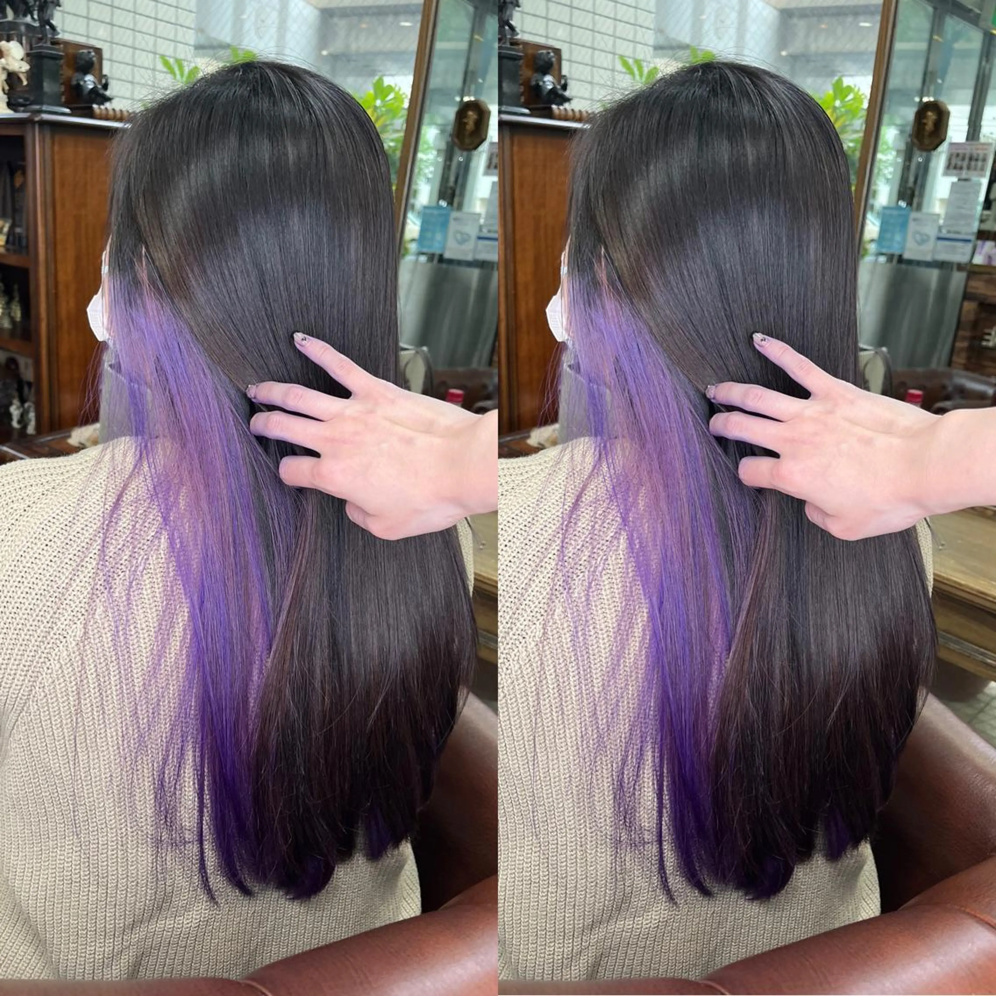 ロング カラー 編み込みエクステ シールエクステ バレイヤージュ ブリーチ ブロンド ヘアカラー モモカ/ハイトーン /バレイヤージュのヘアスタイル