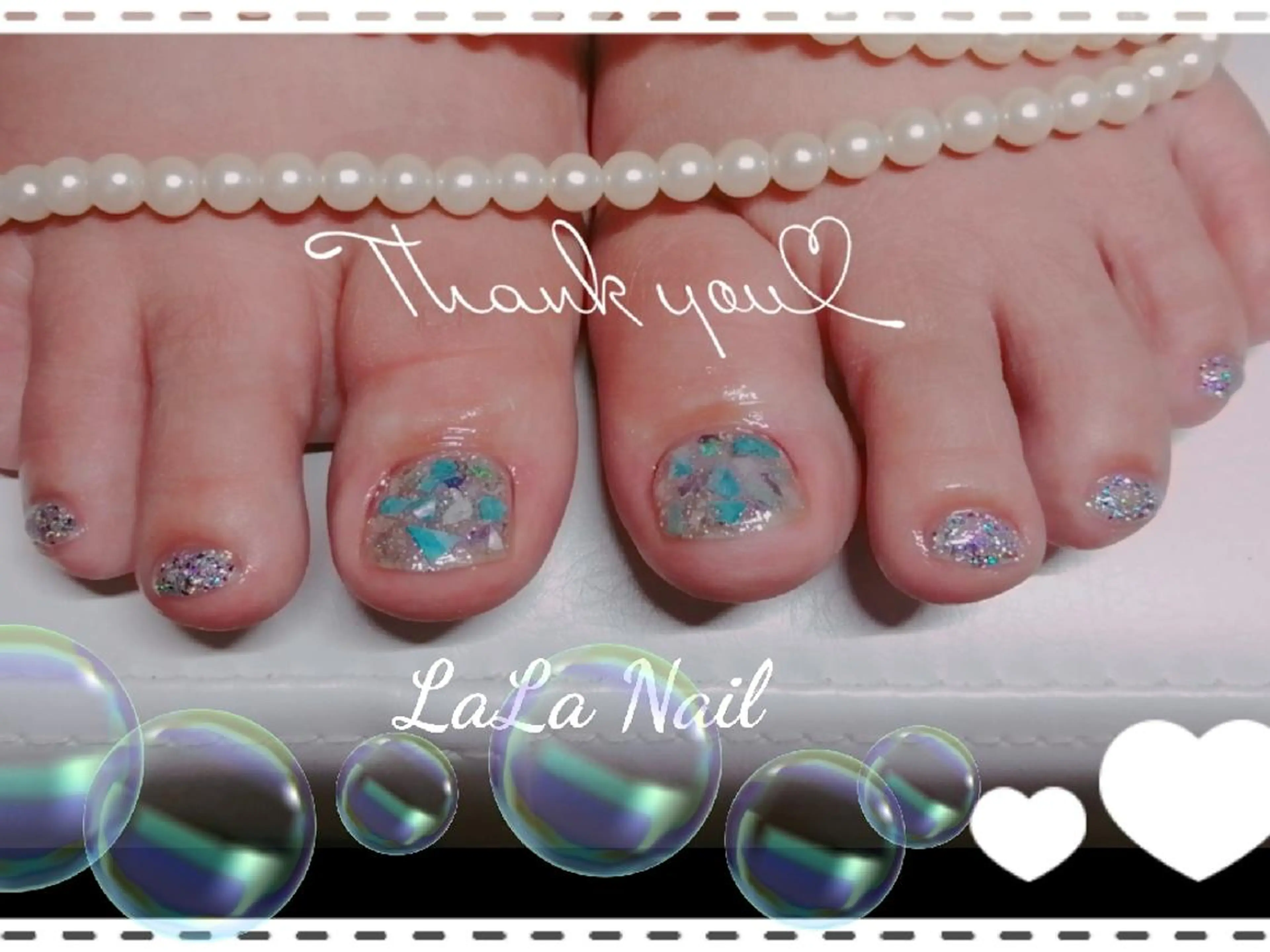ネイル フットネイル キラキラネイル 夏ネイル フットネイル LaLa Nailのネイルデザイン
