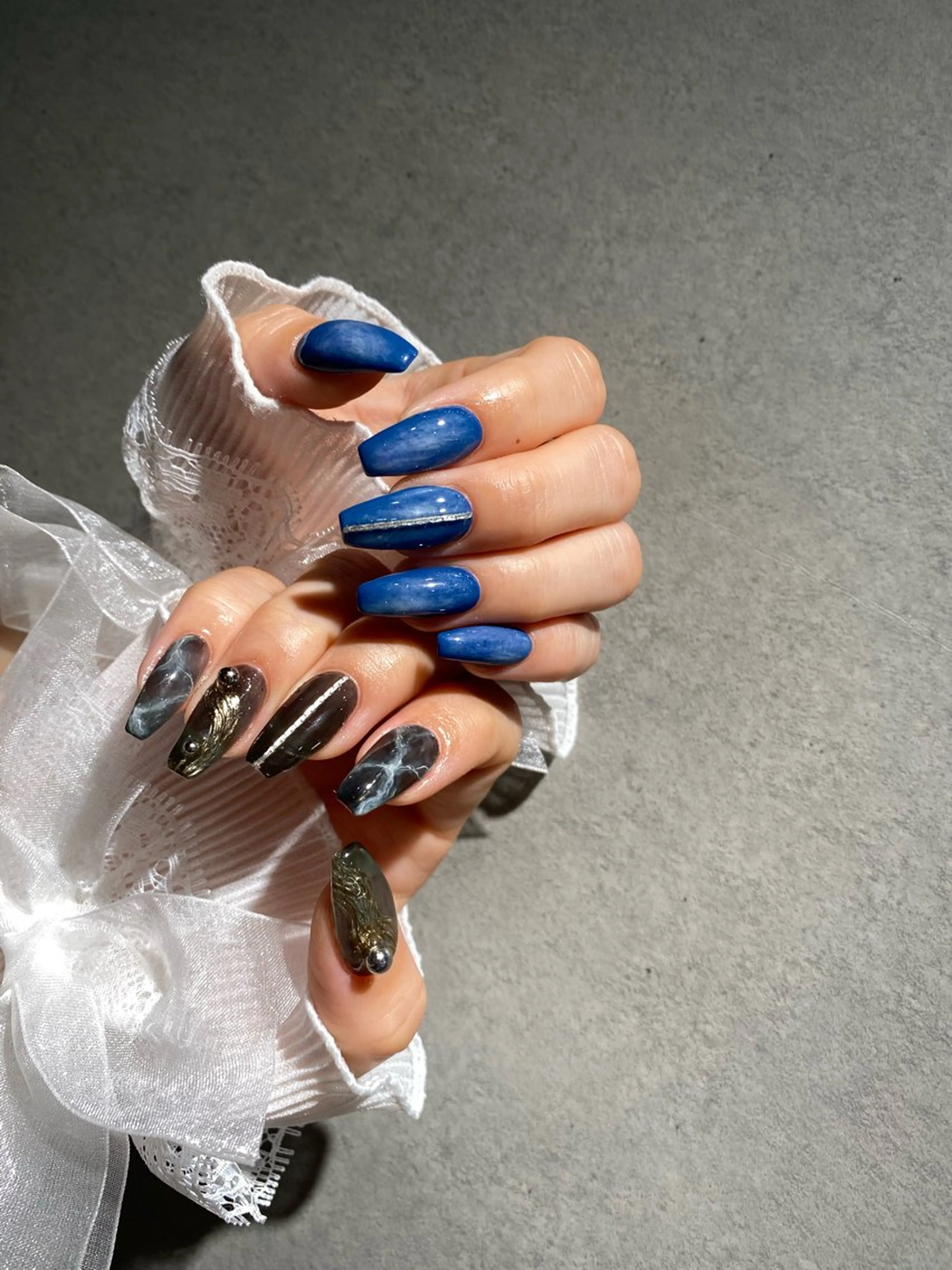 ネイル I-nailロング /ワンホン/キラキラのネイルデザイン