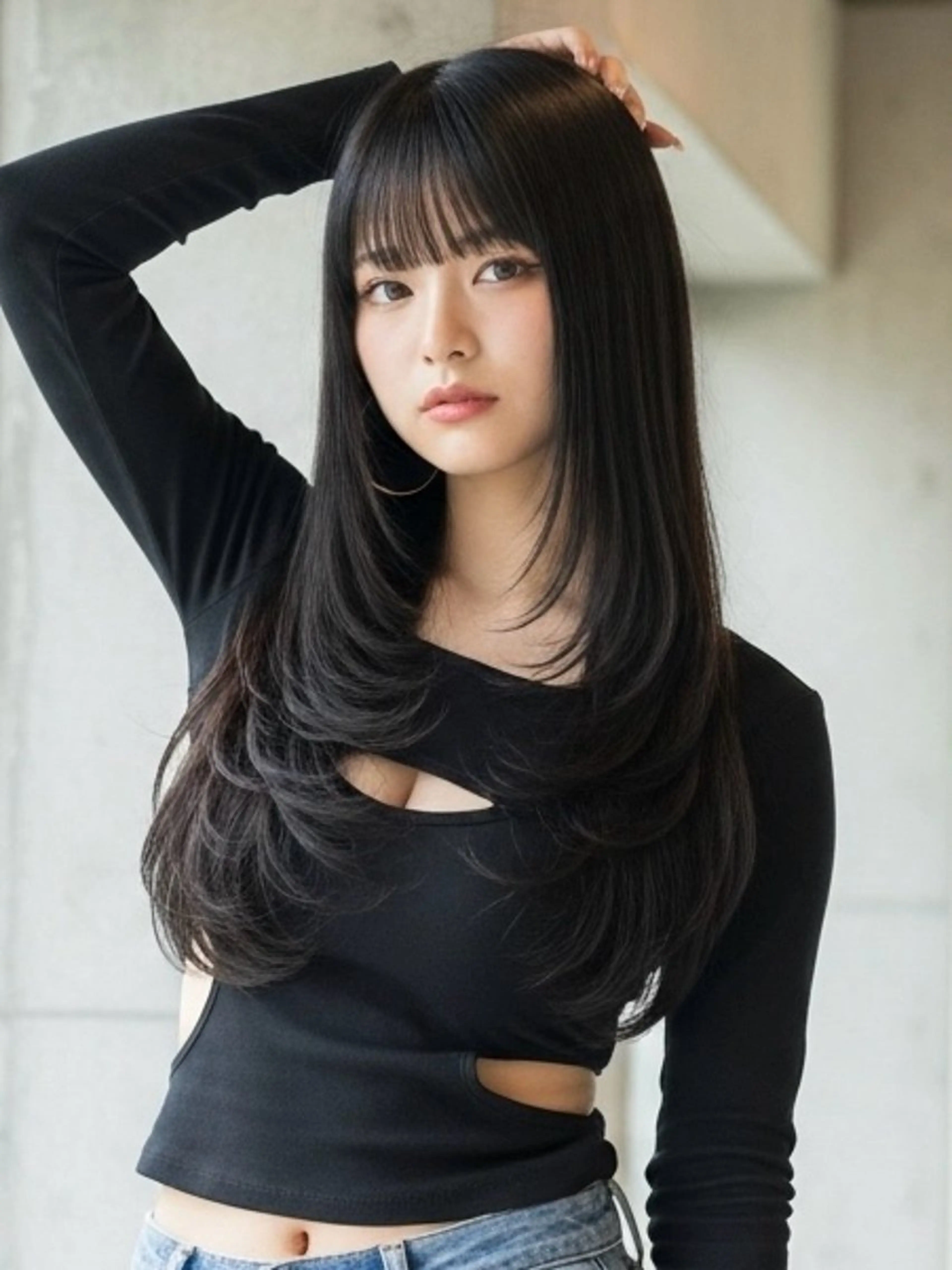 髪質改善 小顔似合わせカット+ナチュラルな質感の縮毛矯正+美容液TR+内部補修1ステップトリートメントの写真