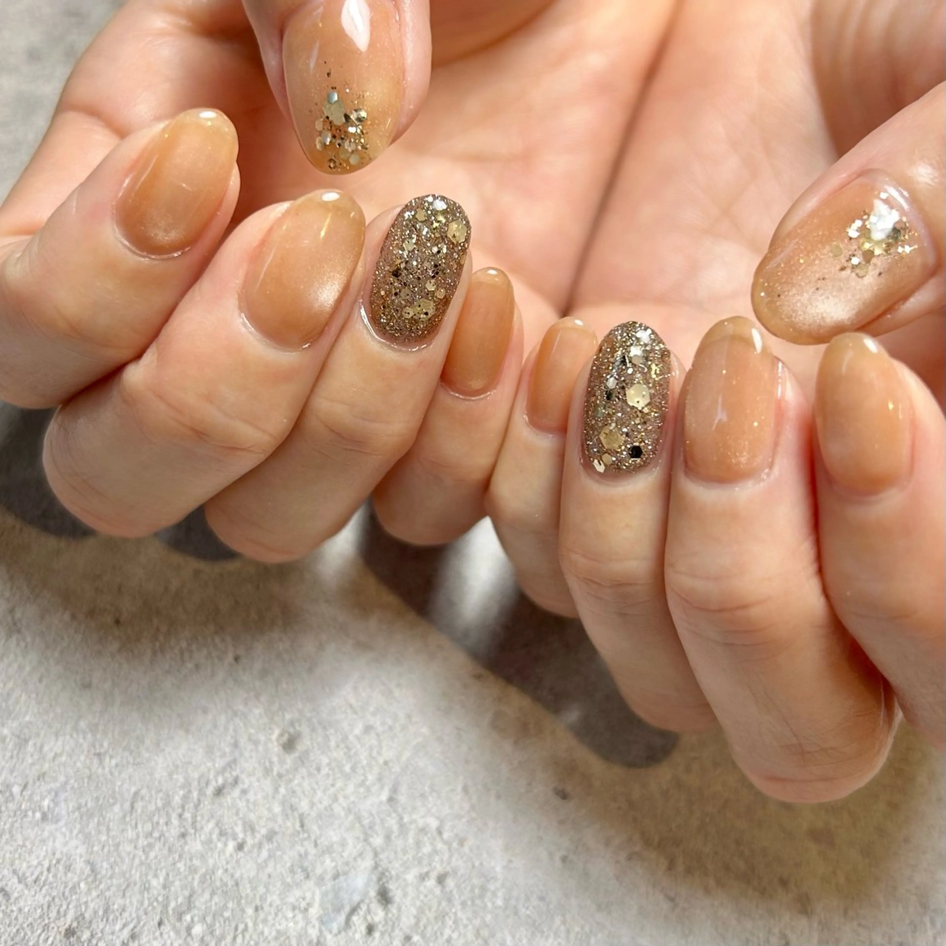 ネイル ゴールド マグネットネイル ハンドネイル Reflection marikoのネイルデザイン