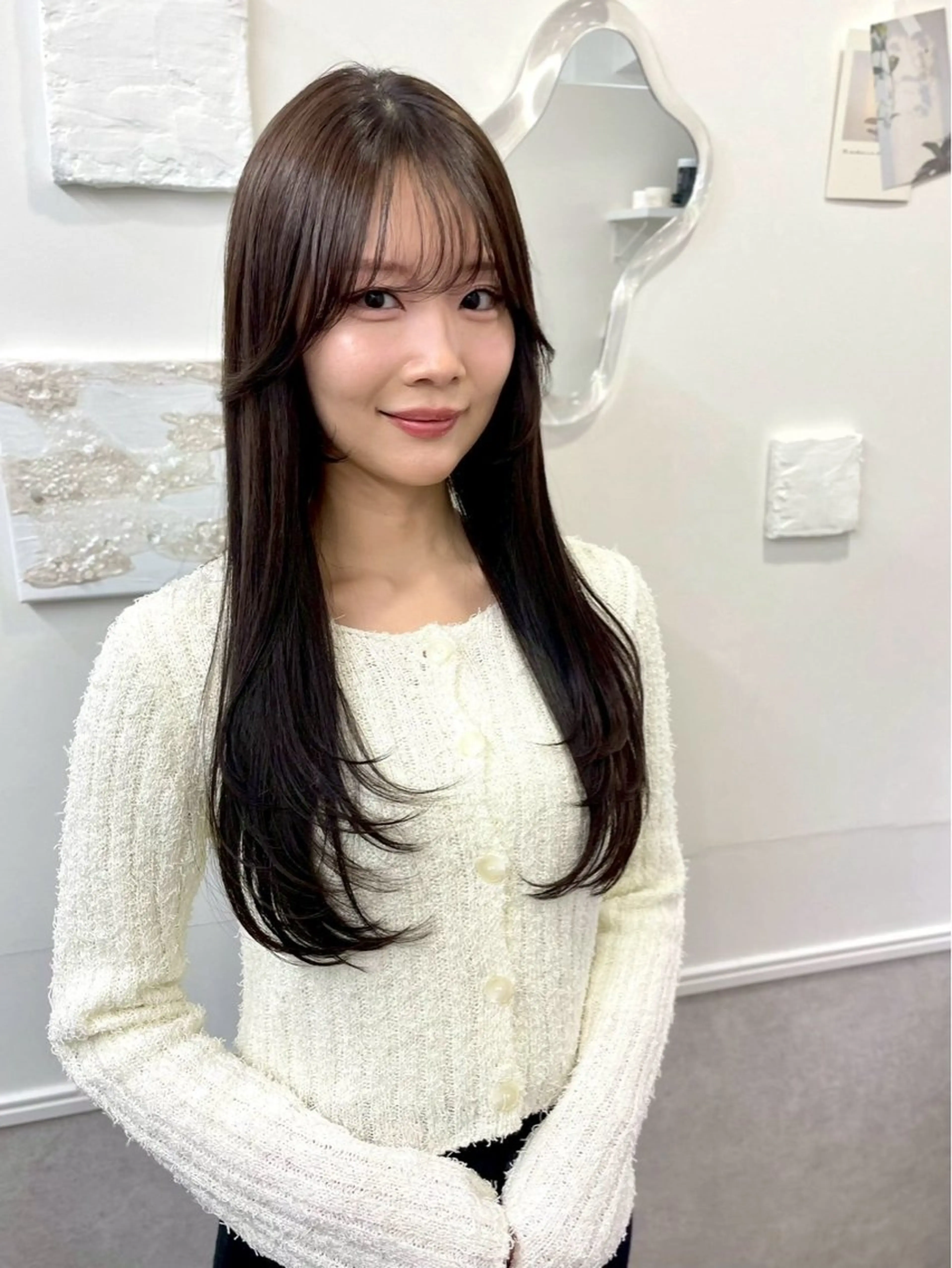 セミロング ヘアカラー トリートメント 🖱️透明感カラー ×髪質改善Rikyuのヘアスタイル