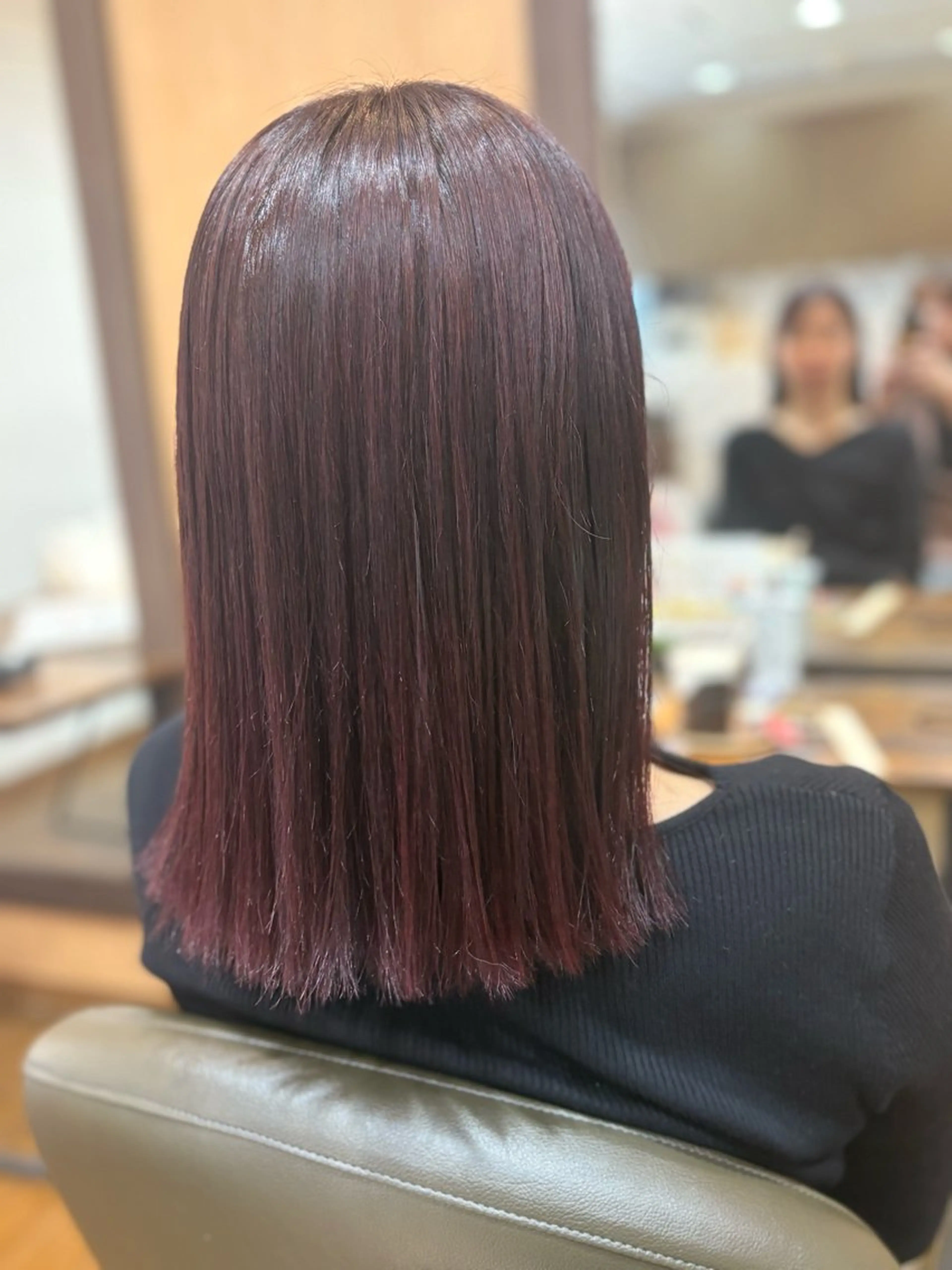 ロング ボブ 赤み消しオリーブ特化 柔らか縮毛矯正🌷辻のヘアスタイル