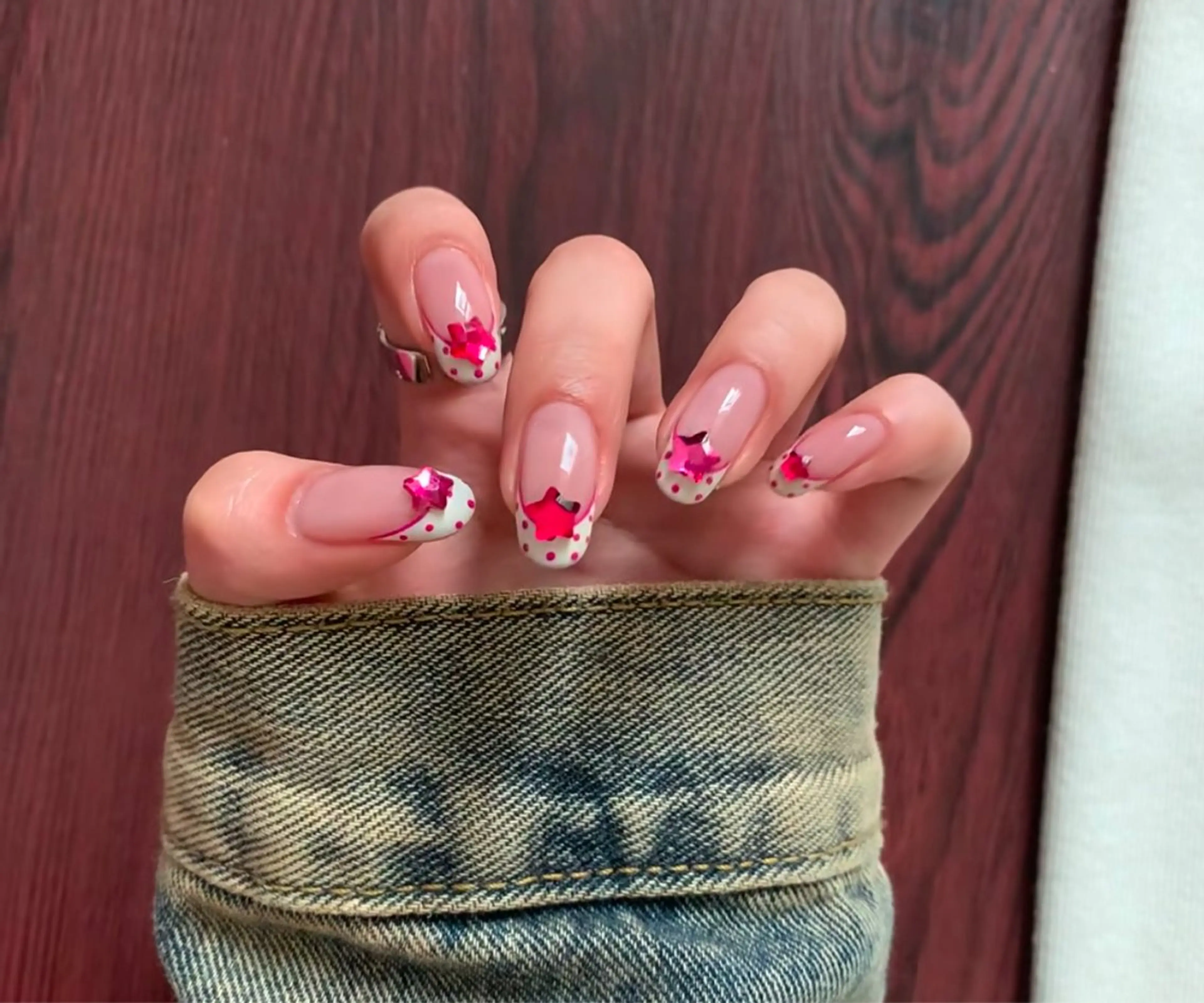 ネイル アートネイル オーロラネイル チークネイル フレンチネイル ガラスフレンチ ハンドネイル 🎀🎀YooLi Nail Salonのネイルデザイン