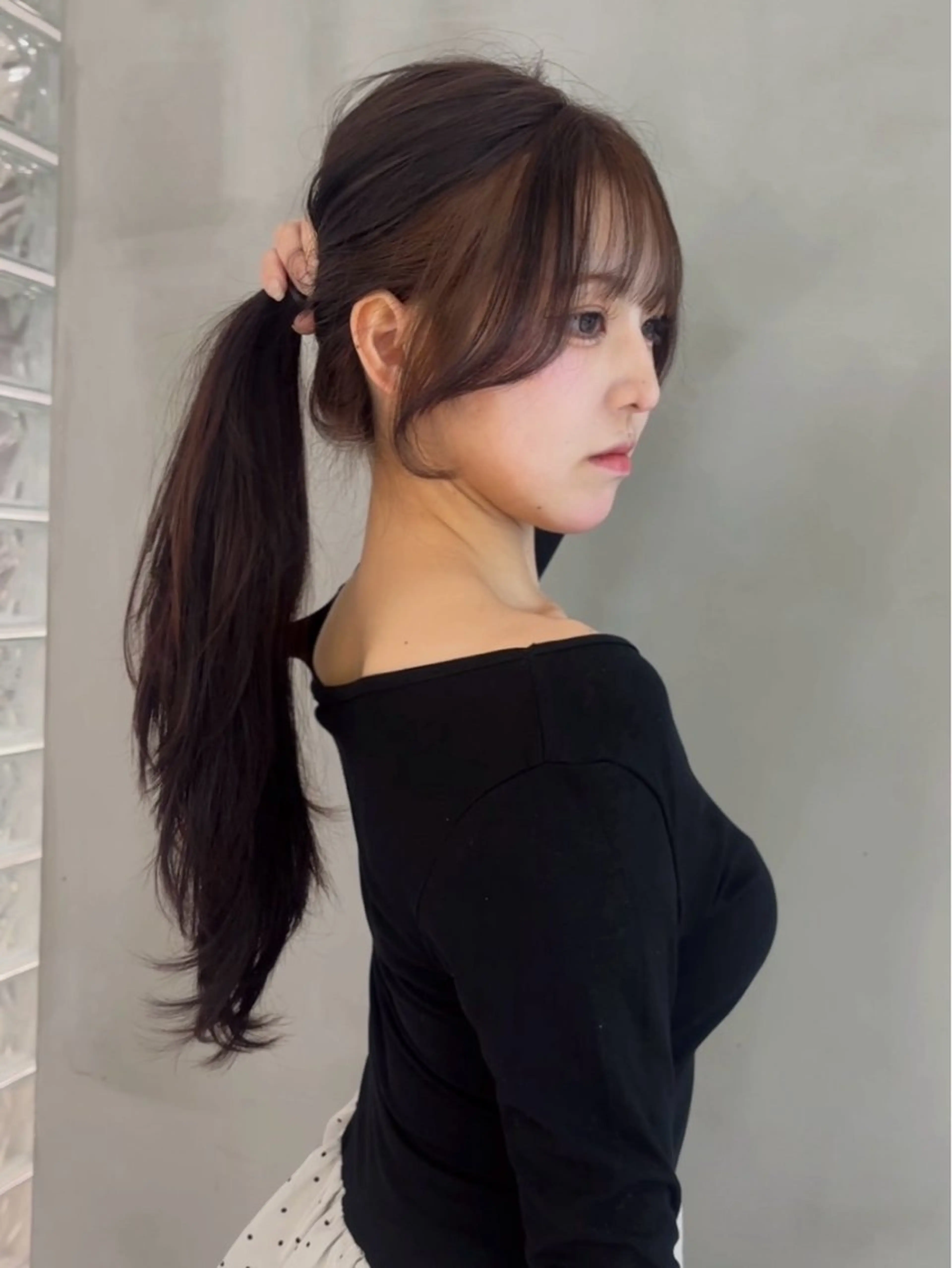 ロング カット ヘアカラー トリートメント 顔周り\エクステ\ 透明感カラー\まりんのヘアスタイル