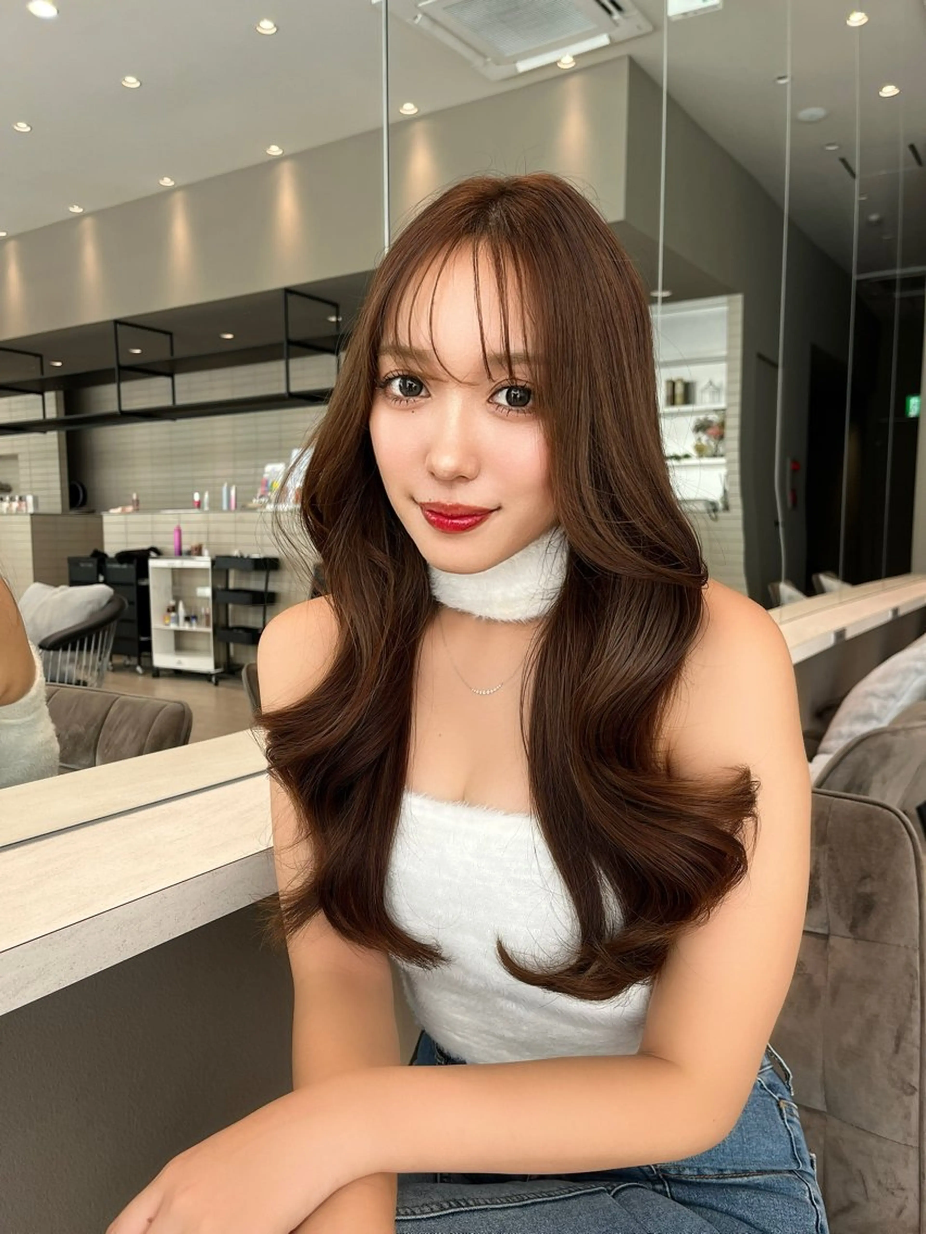 ロング カラー レイヤー/髪質改善 /透け感カラー/艶髪のヘアスタイル