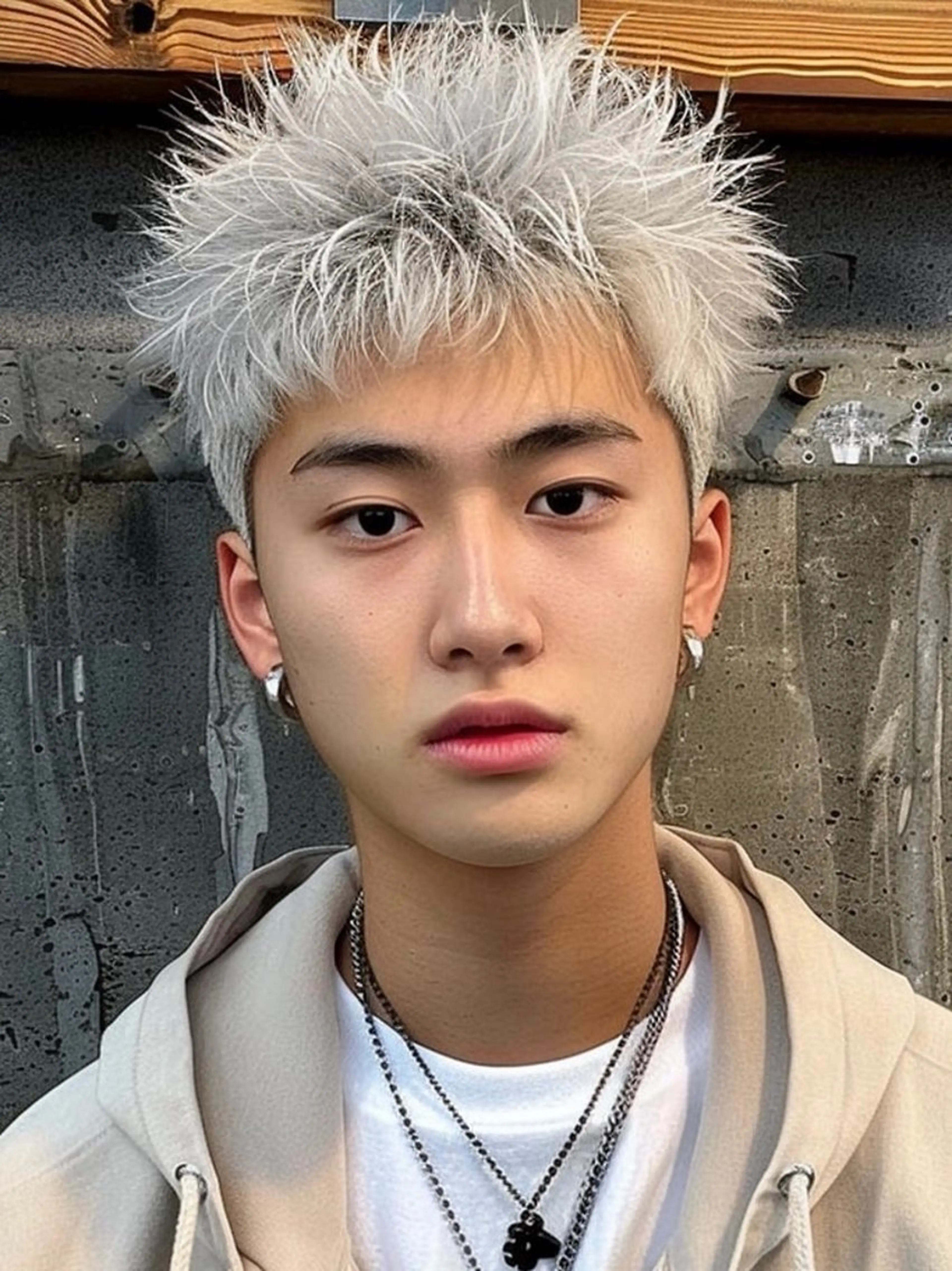 ショート メンズ ヘアカラー メンズハイトーン メンズバレイヤージュのヘアスタイル