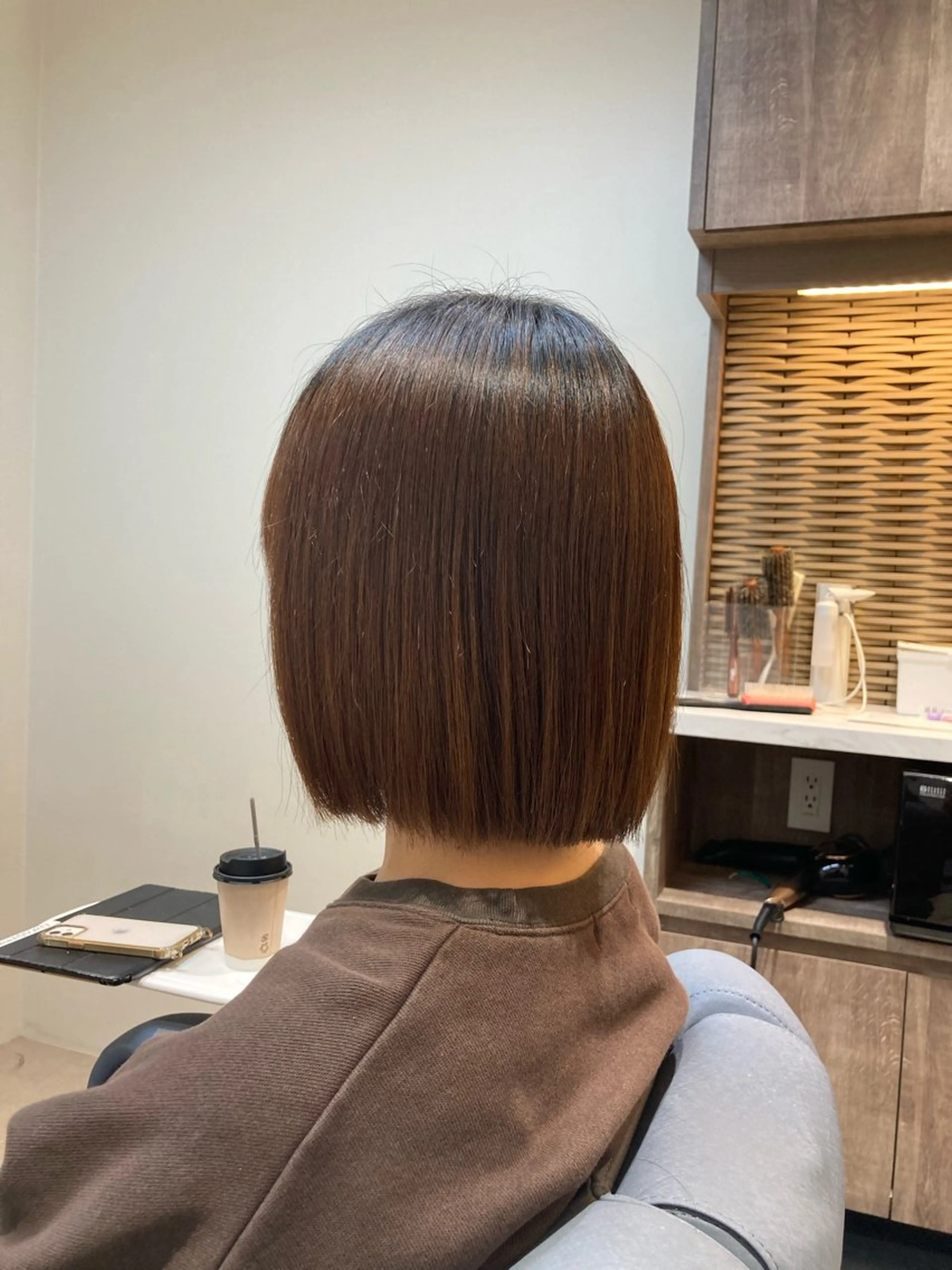 ミディアム 切りっぱなしボブ ボブ ピンクカラー🎀 米津 美佑のヘアスタイル