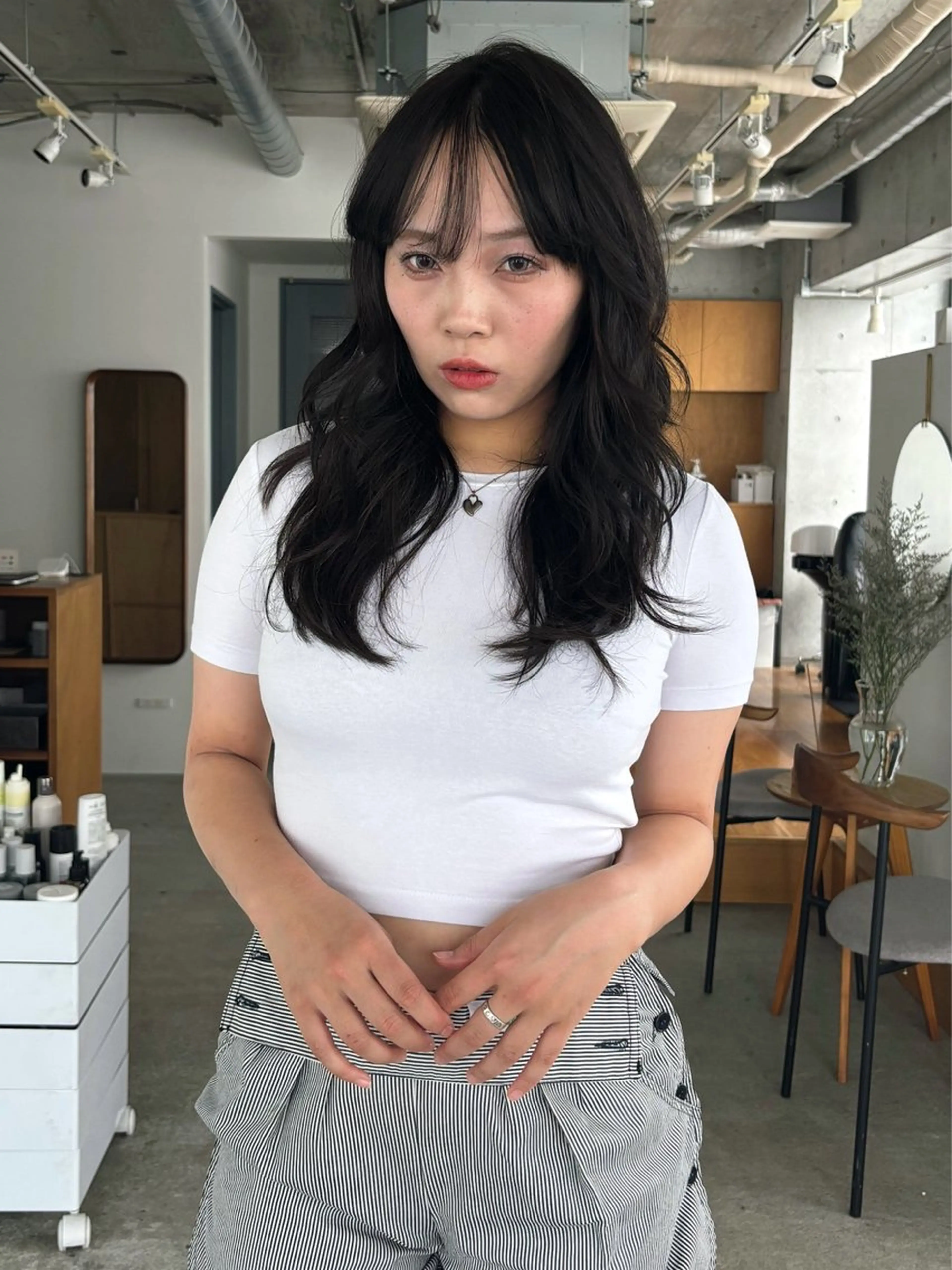 セミロング カラー レイヤーカット 林　蓮／レイヤー ／自由が丘のヘアスタイル