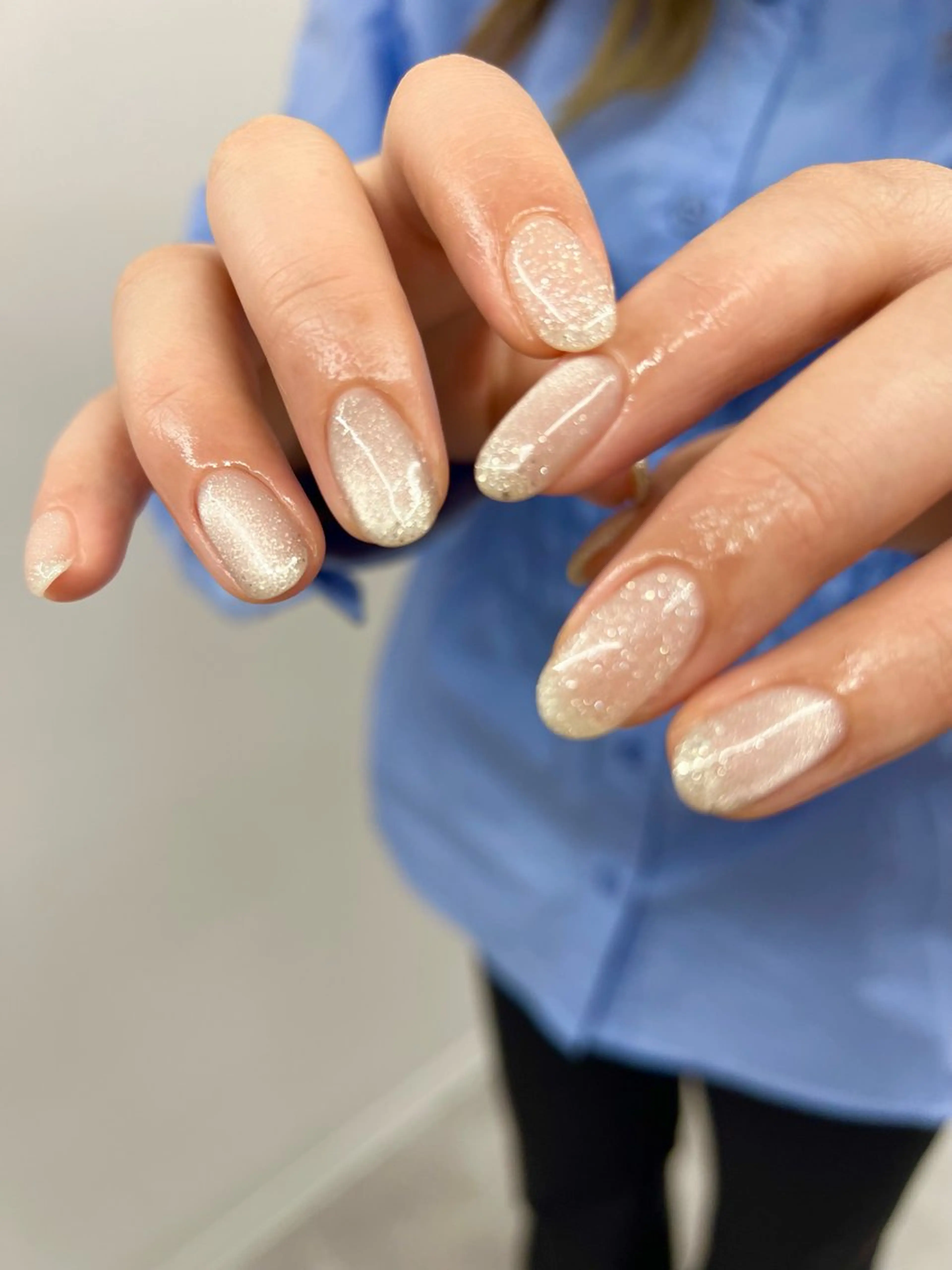 ネイル フラッシュネイル ジェルネイル グラデーション ラメ(グリッター) マグネットネイル ハンドネイル ハンドケア Bana_ Nailのネイルデザイン