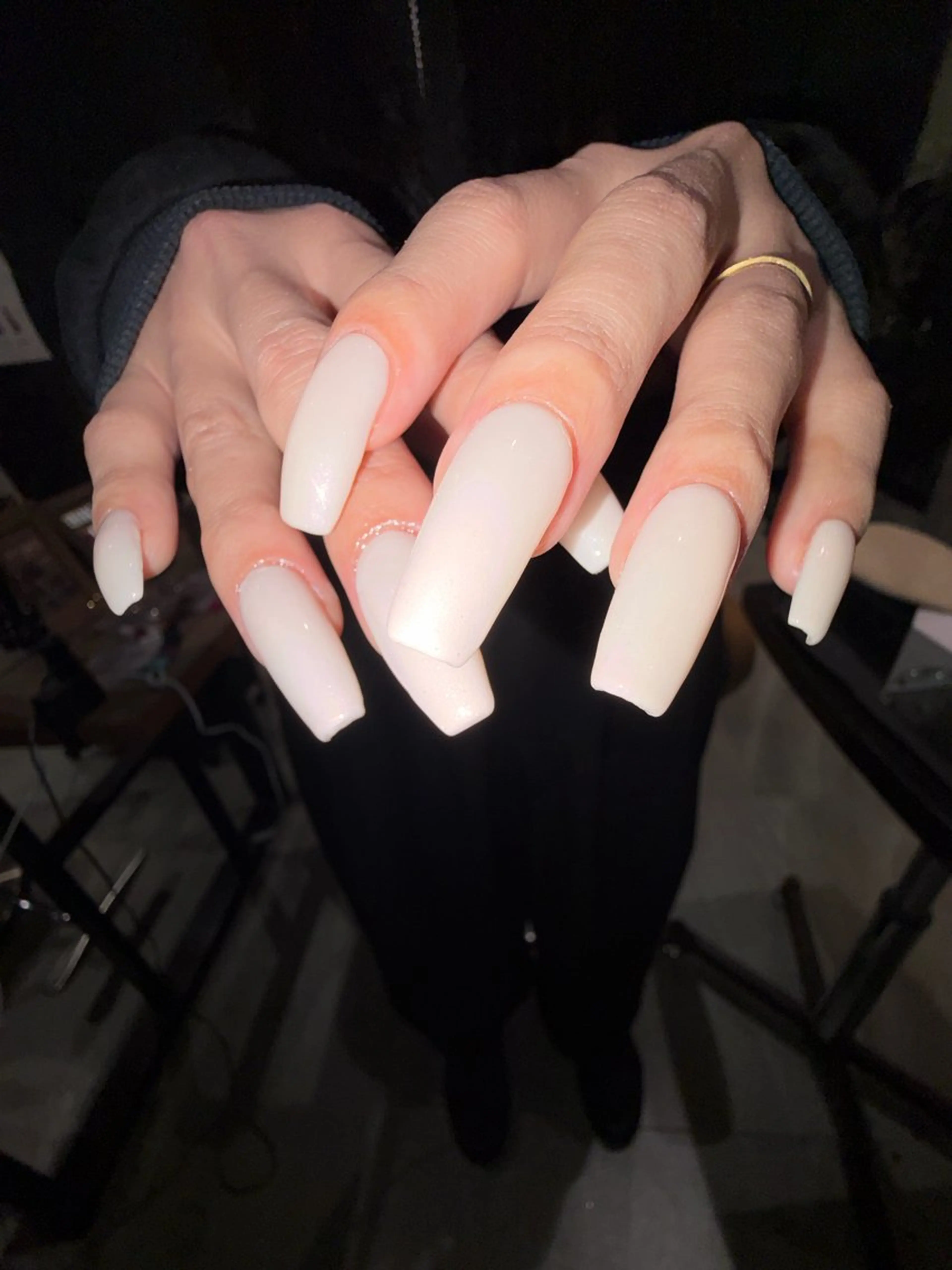 オフ無し10本長さだし込み！爪へのダメージが最小限✨シンプルジェルネイルの写真