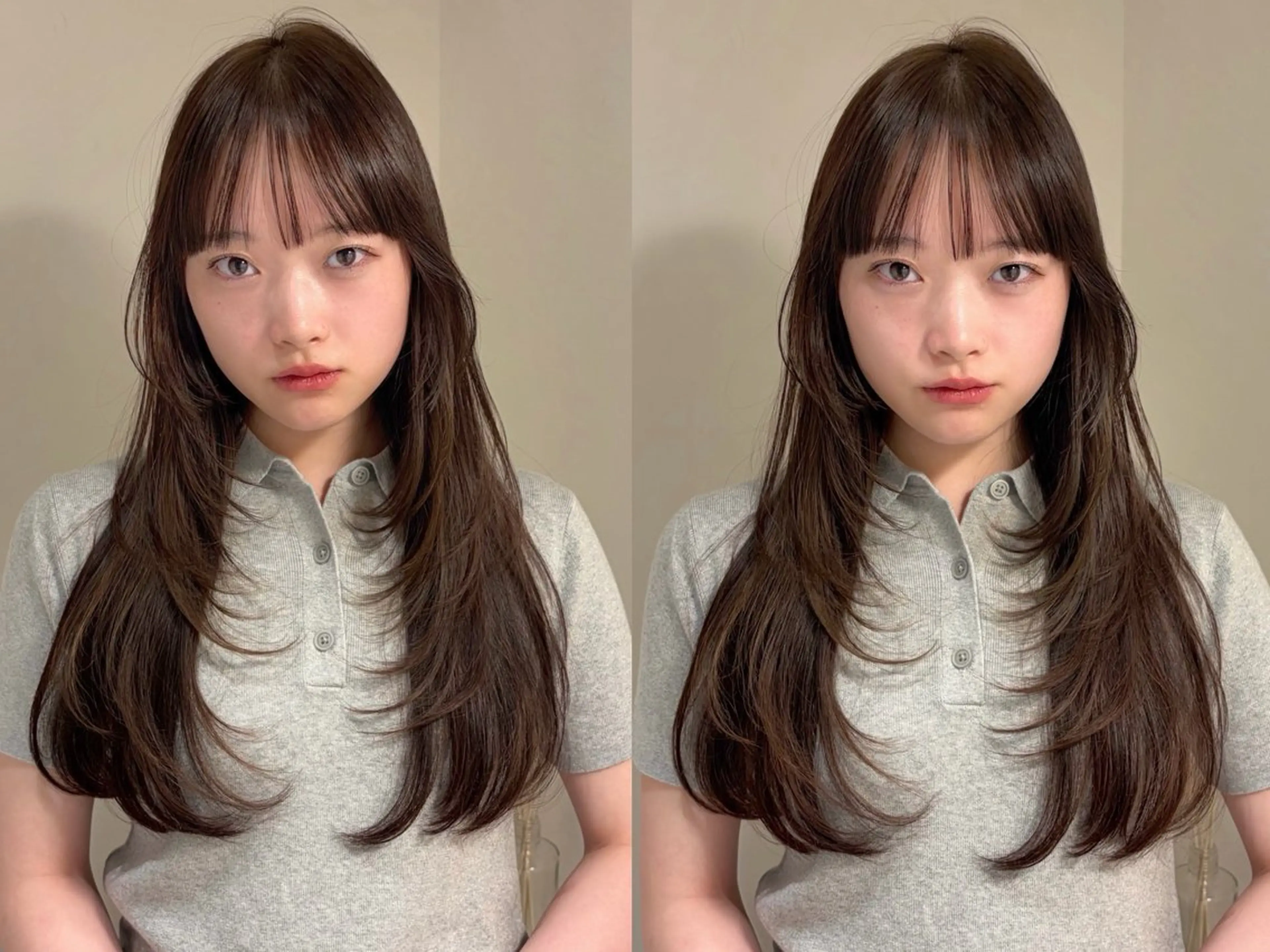 ミディアム カラー カット ヘアカラー -みつま はるな-のヘアスタイル