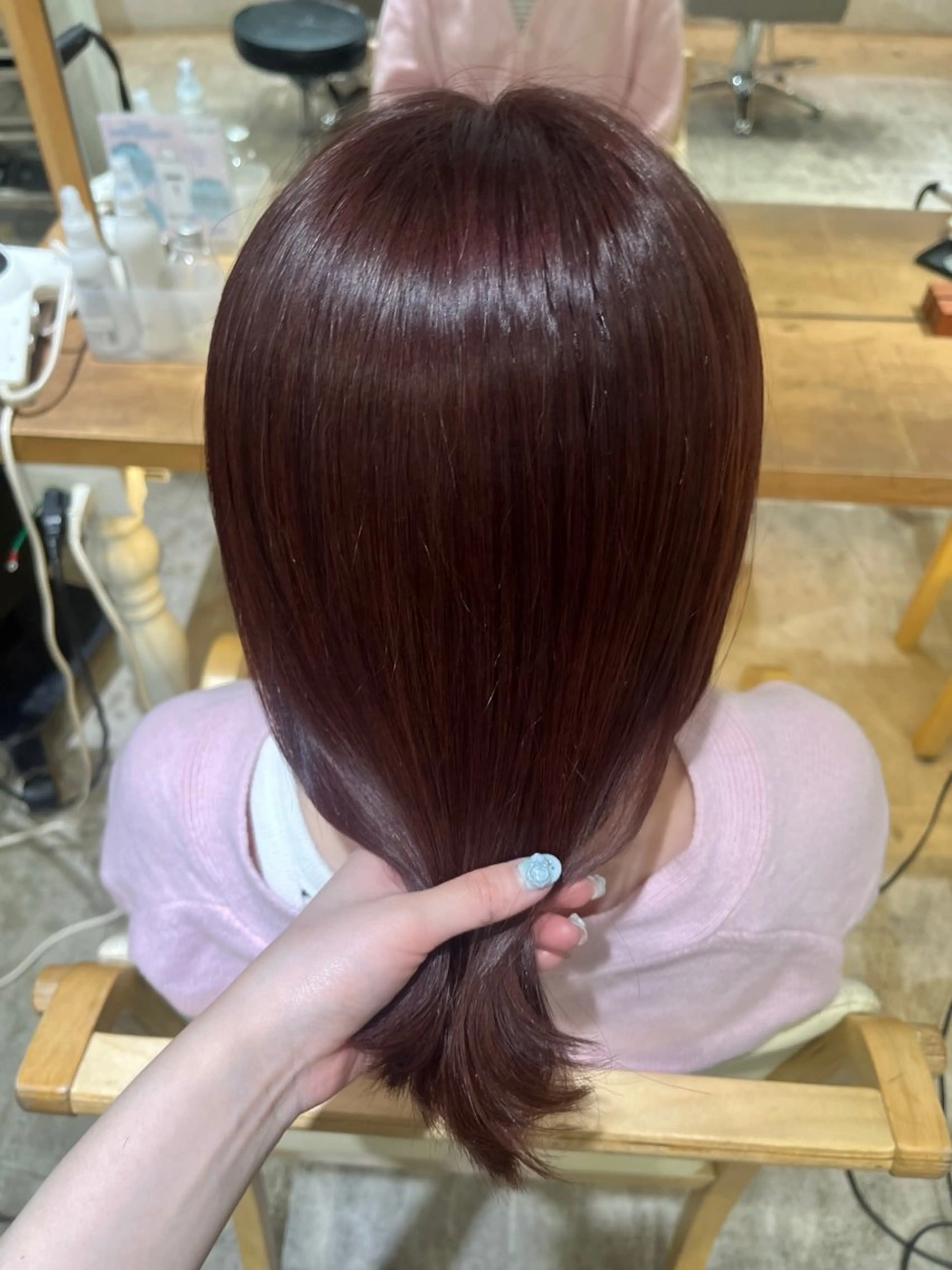 ミディアム カット ヘアカラー トリートメント 小顔カット/韓国 カラー🌙shikiのヘアスタイル