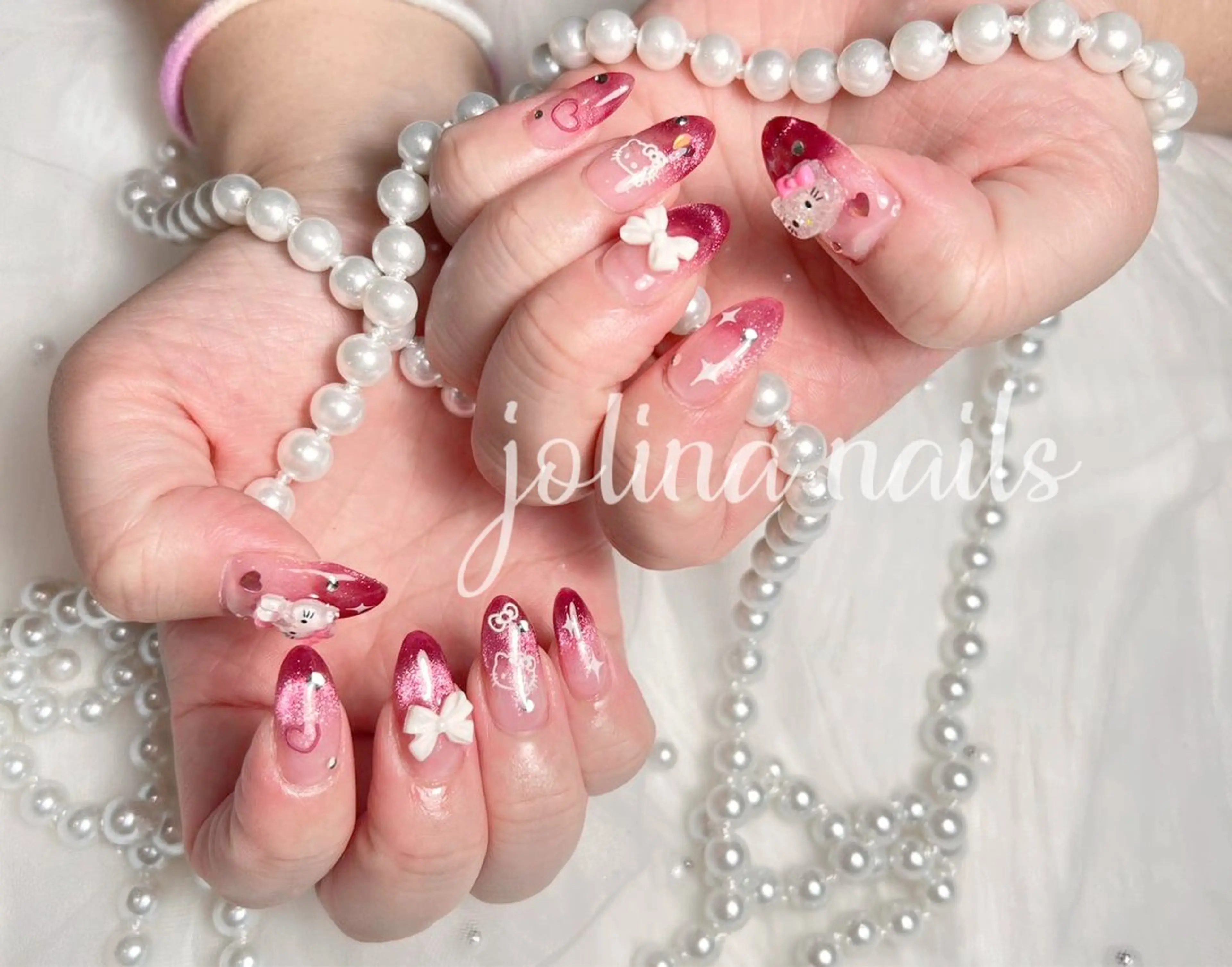 ネイル フレンチネイル マグネットネイル マグネットフレンチ 持ち込み ワンホンネイル jolina nails鶴見店のネイルデザイン