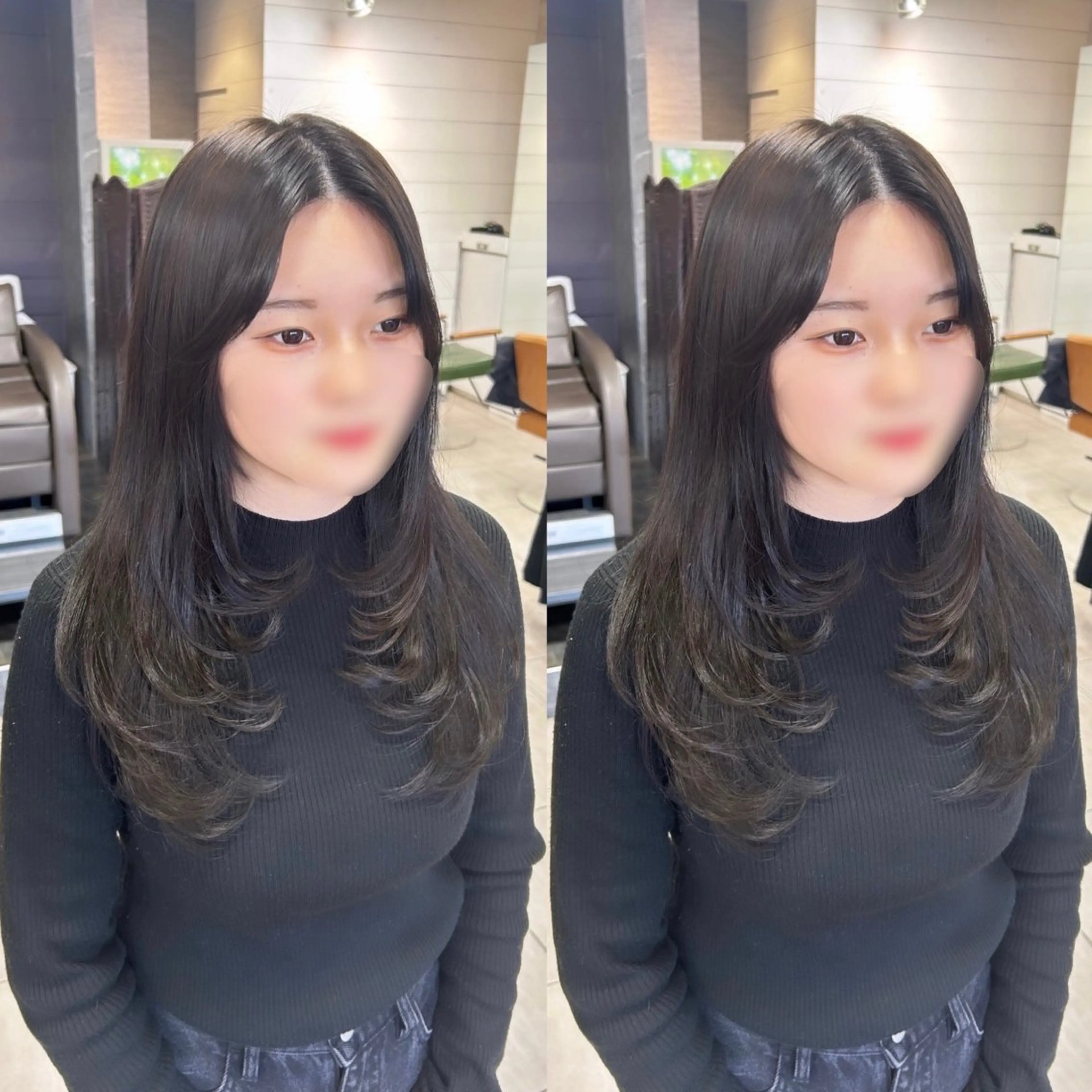 ロング レイヤーカット カット ヘアカラー 🫧艶髪カラー🫧 森本くるみのヘアスタイル