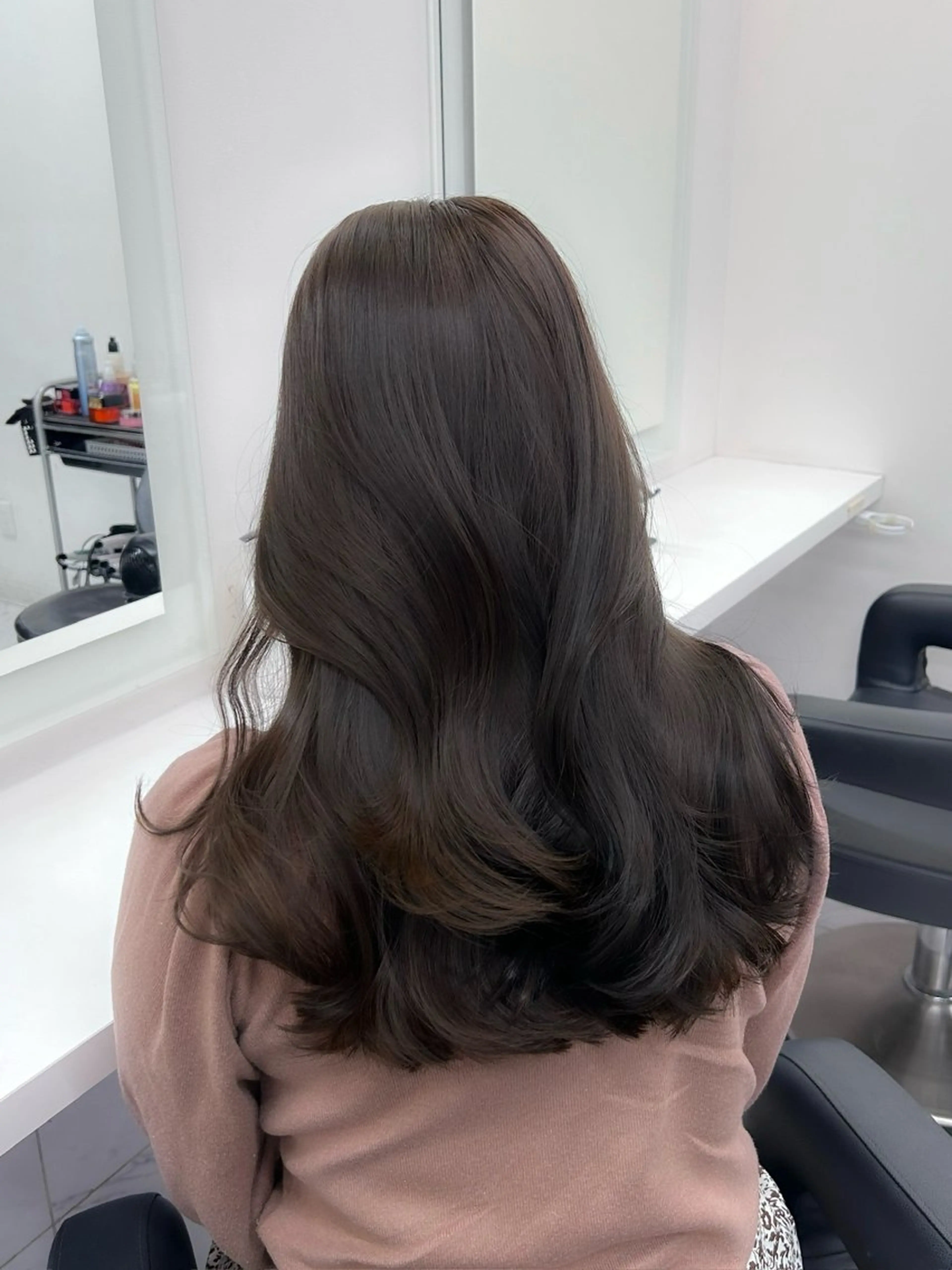 ロング カラー パーマ ヘアアレンジ メンズ ヘアカラー トリートメント ヘアセット ブリーチなしカラー/ ブラウン/レイヤーのヘアスタイル